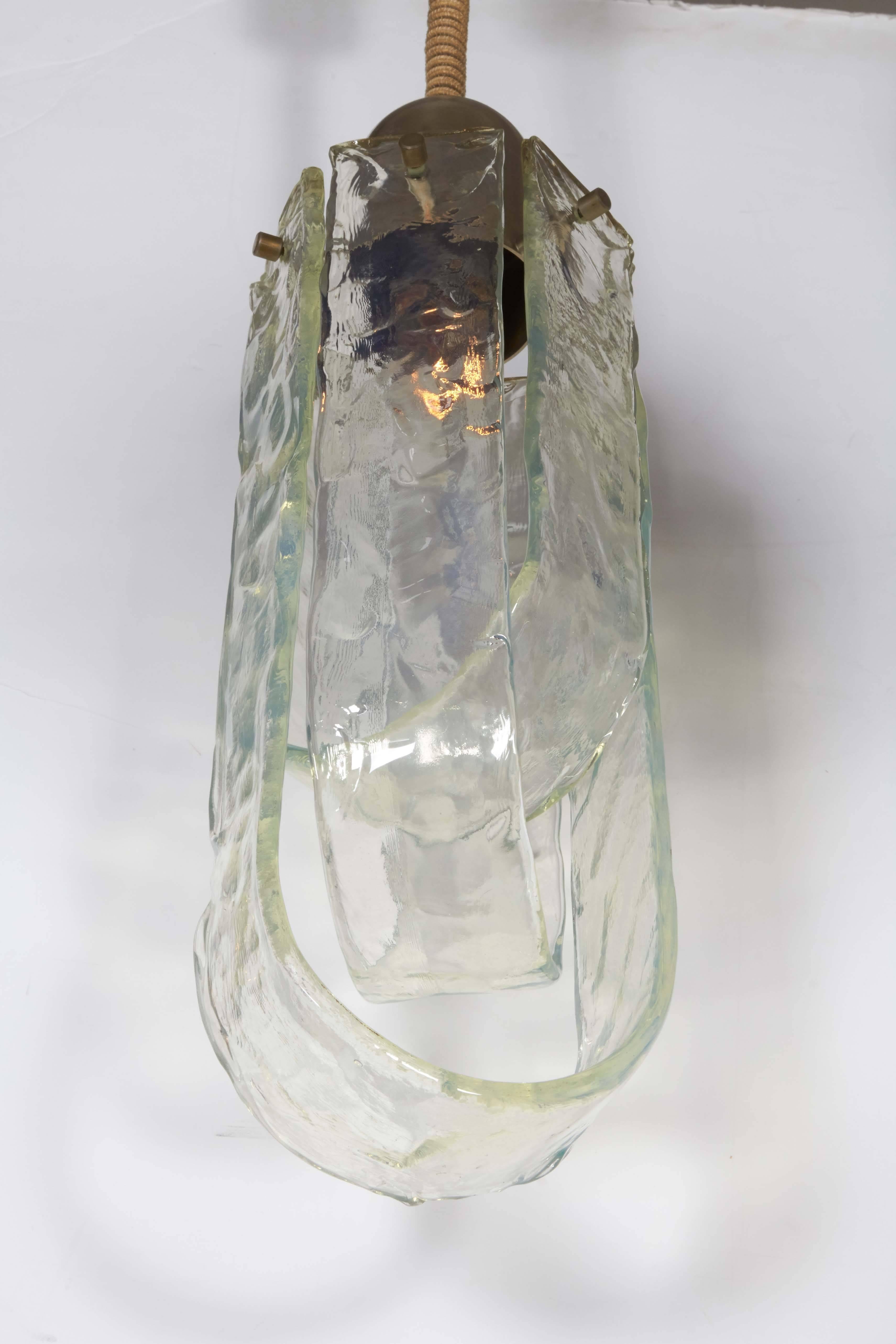 Italian Mazzega 1970s Glass Pendant Light