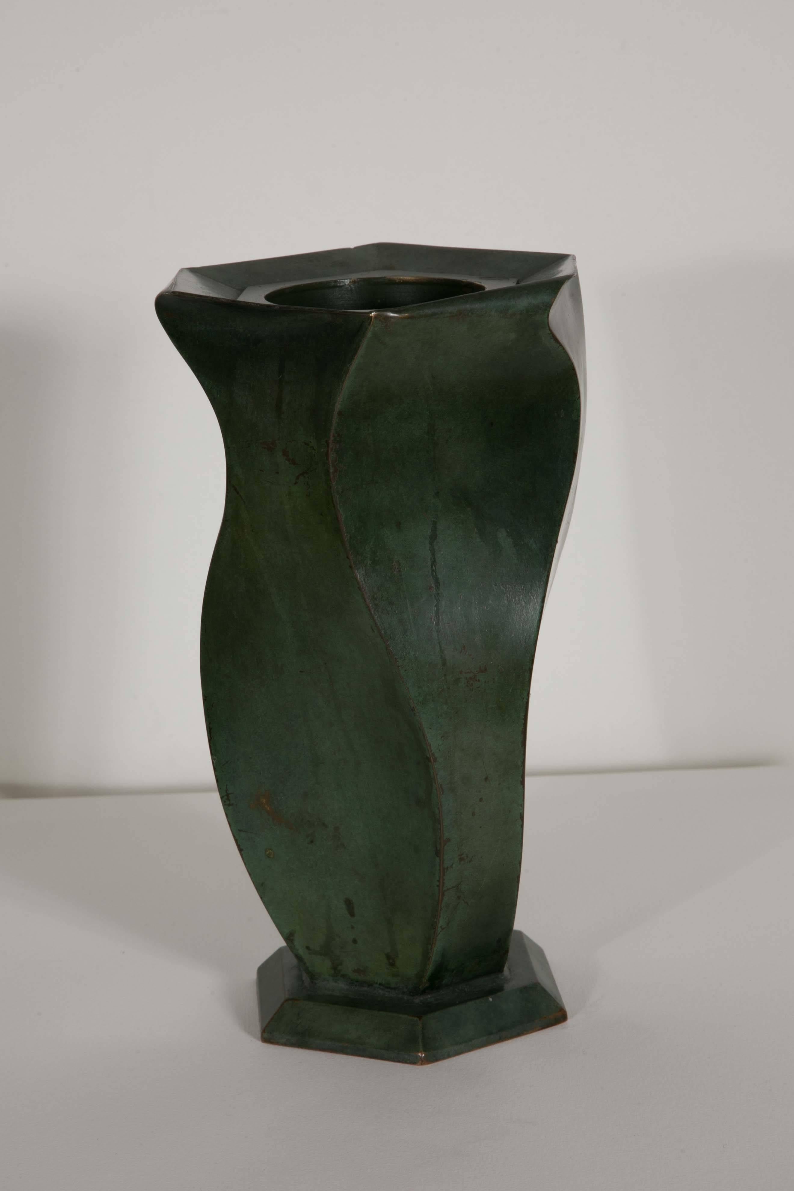 French Bronze Vase by Jean Dunand, 1920s