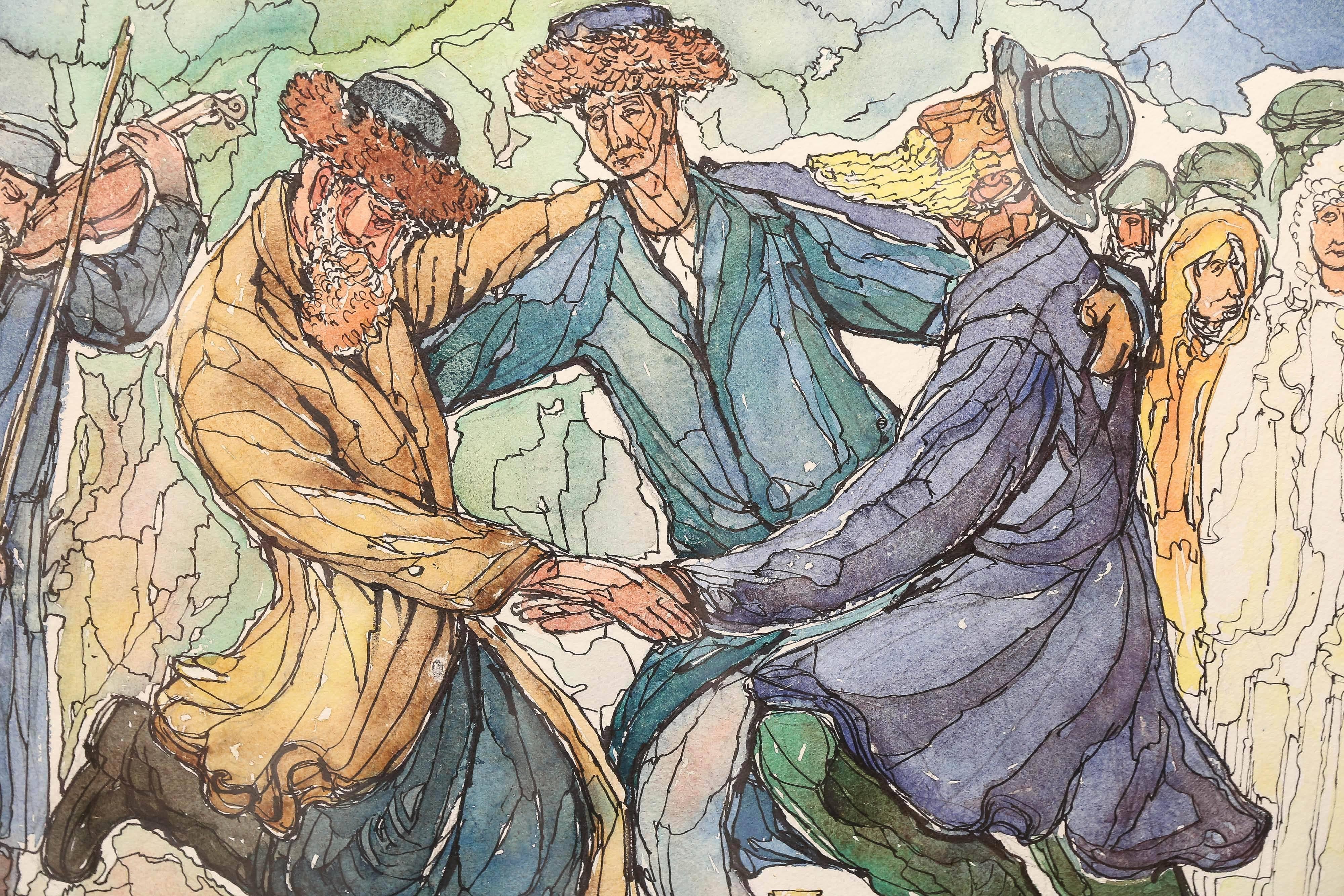 Chaim Goldberg (1917-2004).

Hoy en día, las similitudes de estilo entre Chagall y Goldberg son evidentes. Con sus obras de arte, Goldberg ha contado, con colores vivos y alegres, la historia de la vida judía en una época pocas veces recordada: la