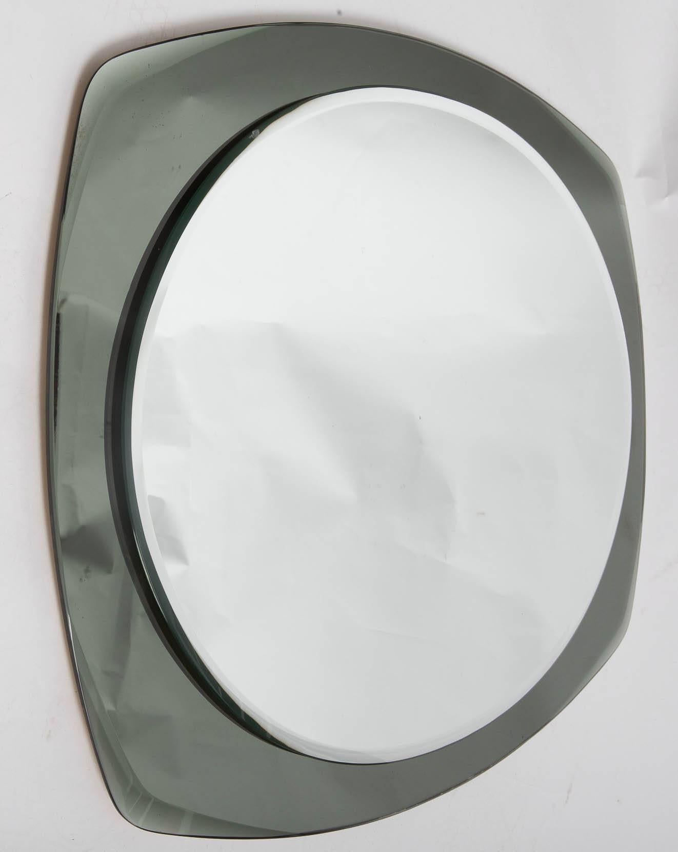 Italian mirror, clear on gray.