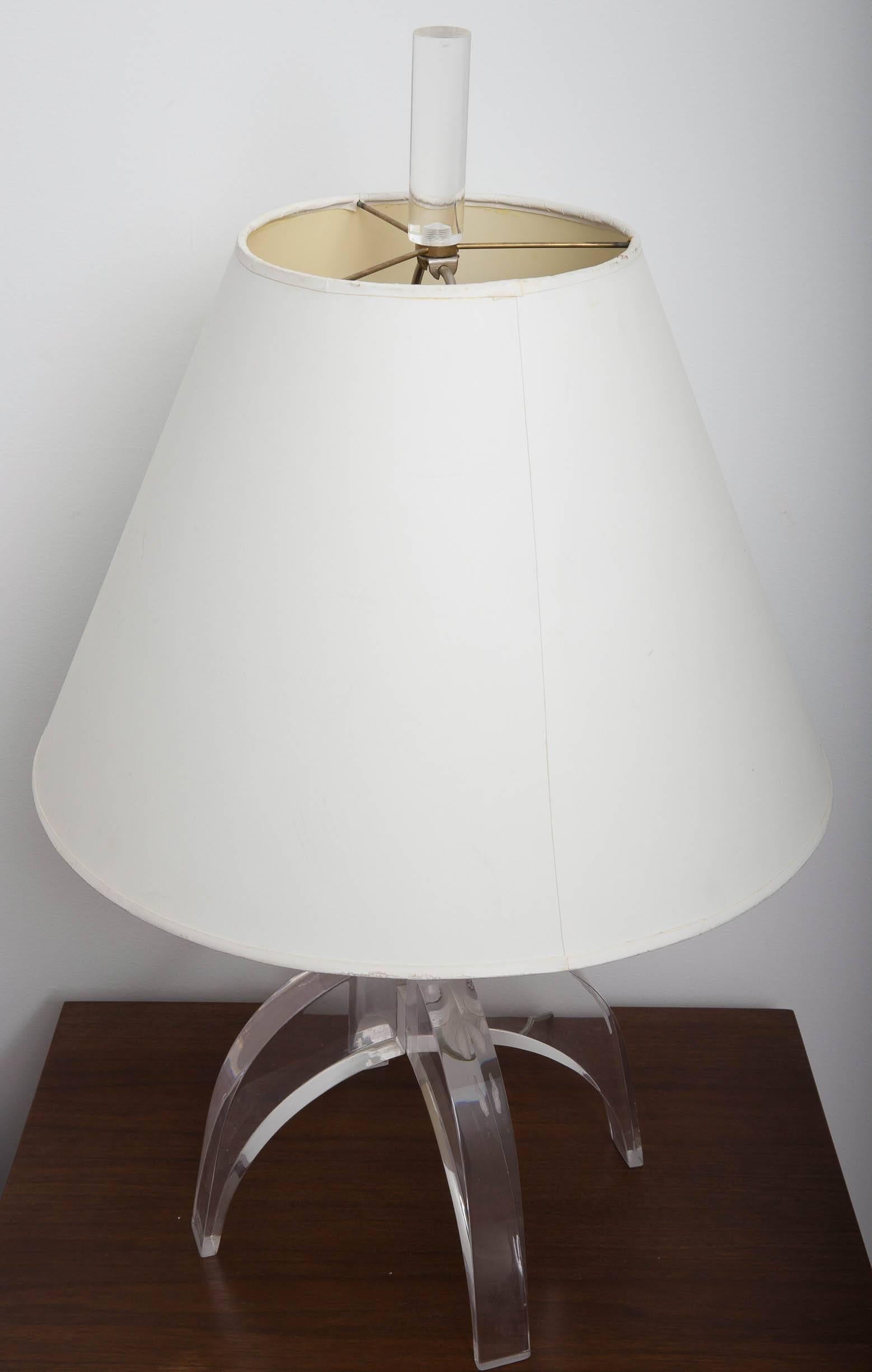 American Pair of Lucite Lamps For Sale