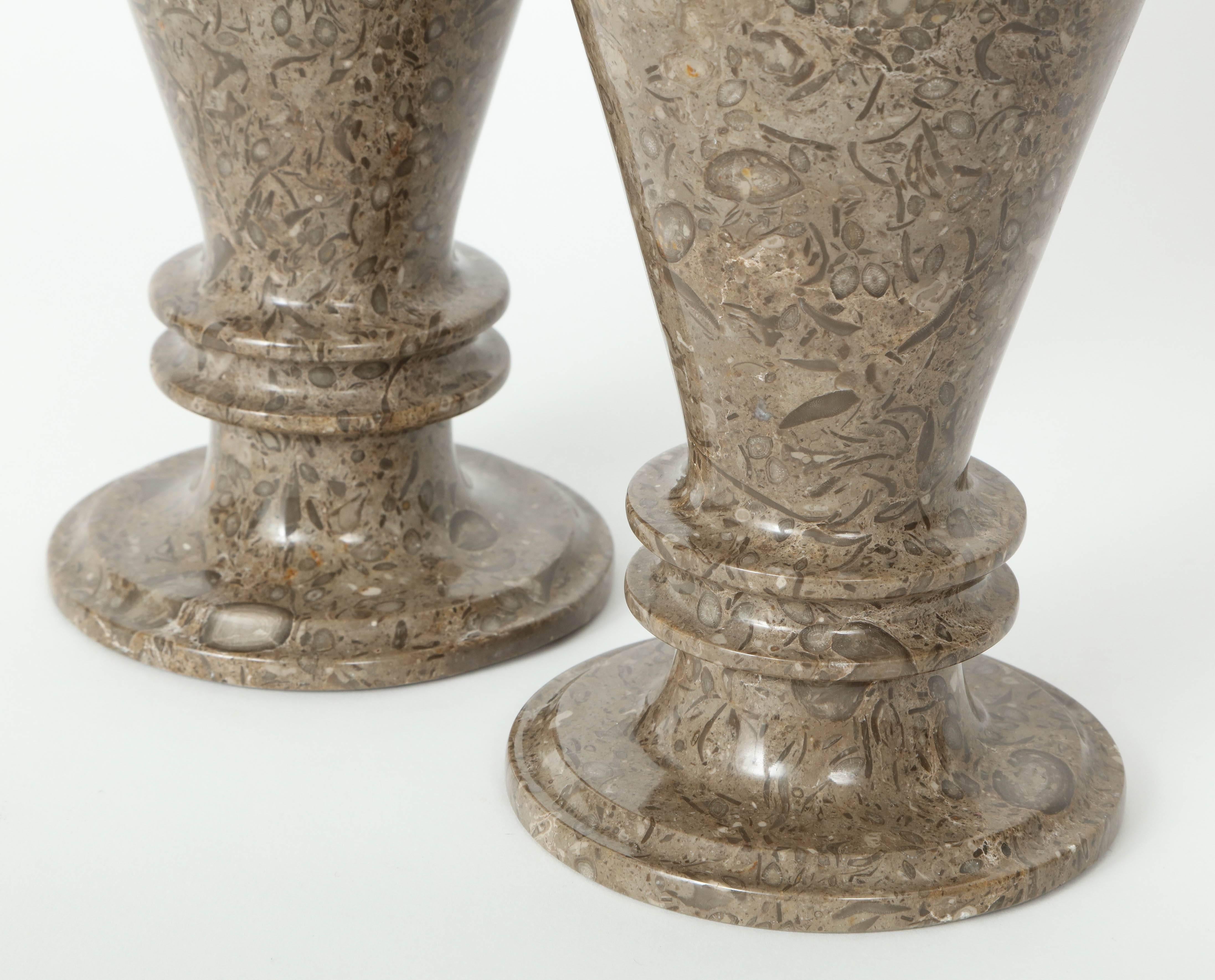 Swedish Pair of Gotland Limestone Vases