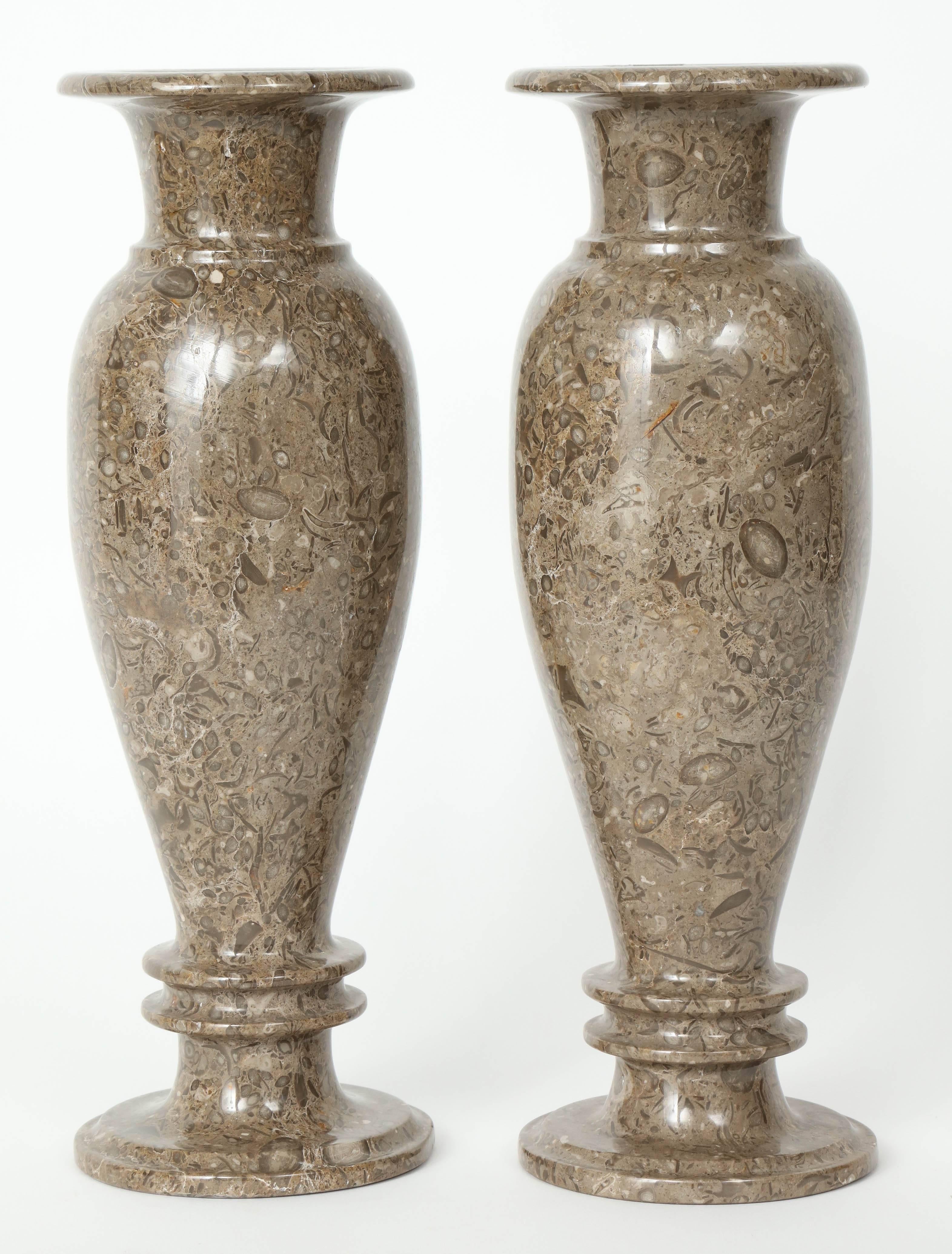 Early 20th Century Pair of Gotland Limestone Vases