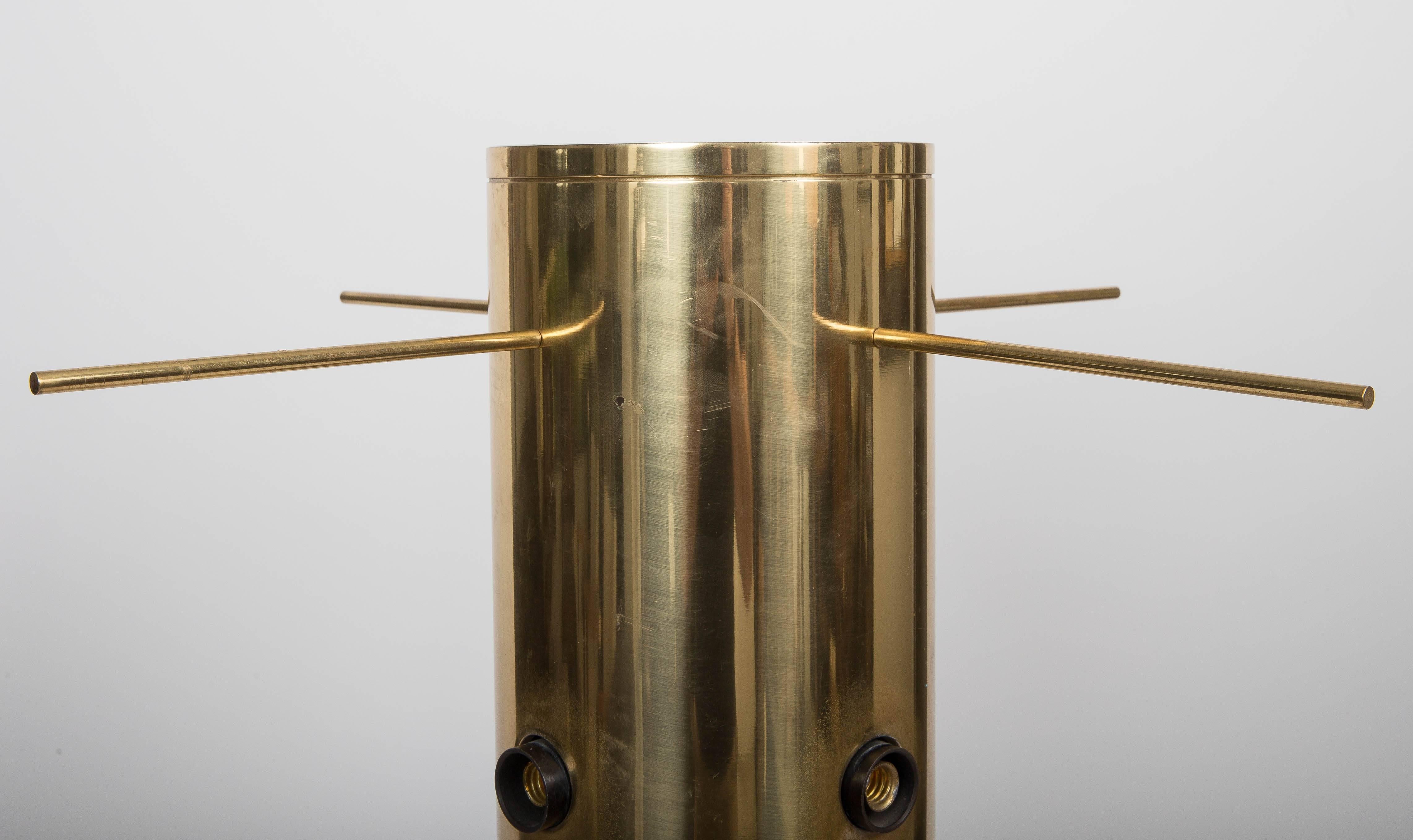 Modern Italian Brass Cylinder Table Lamp, circa 20th Century 4