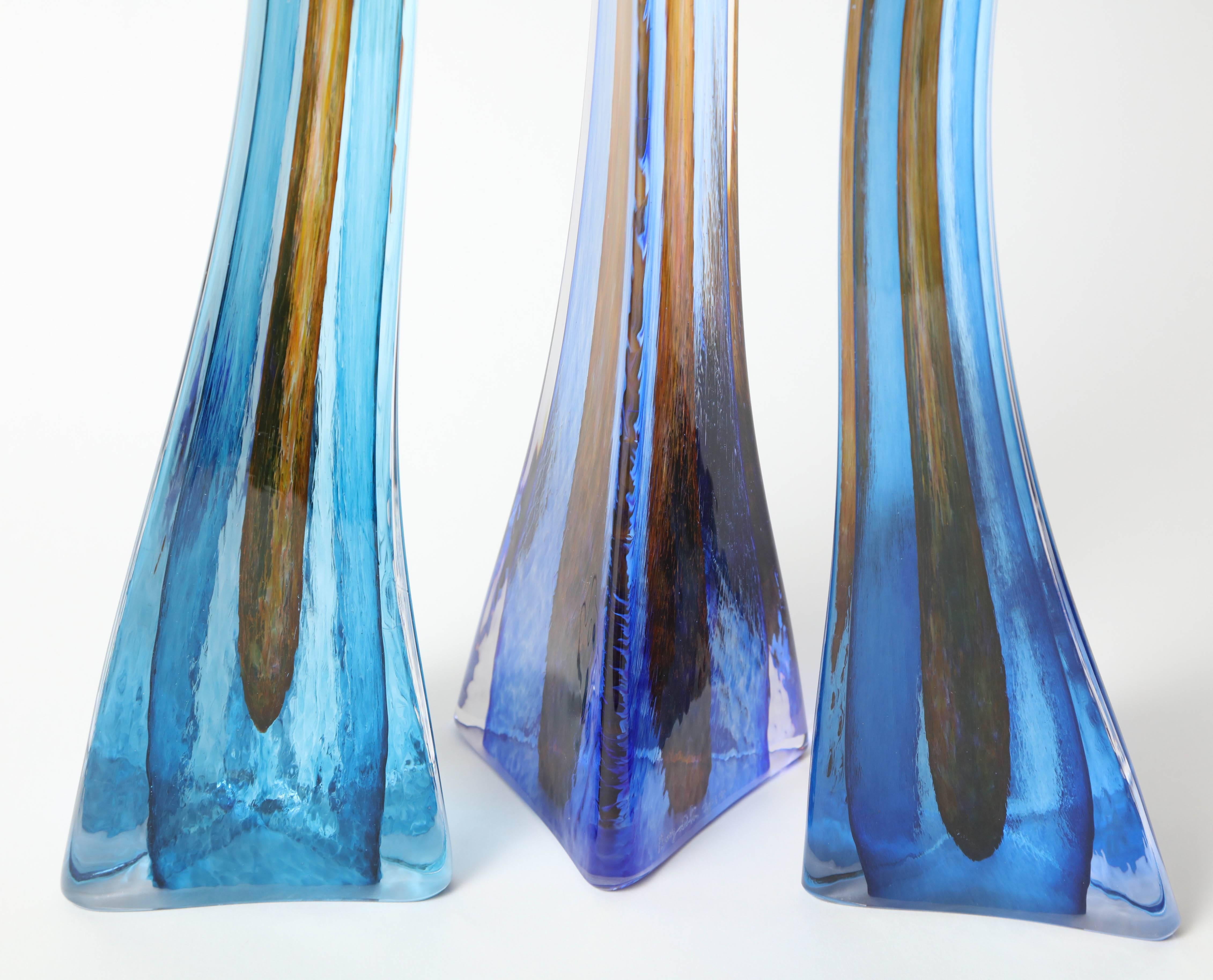 Barry Entner Triangle Solids Glass Sculpture, 2014 1