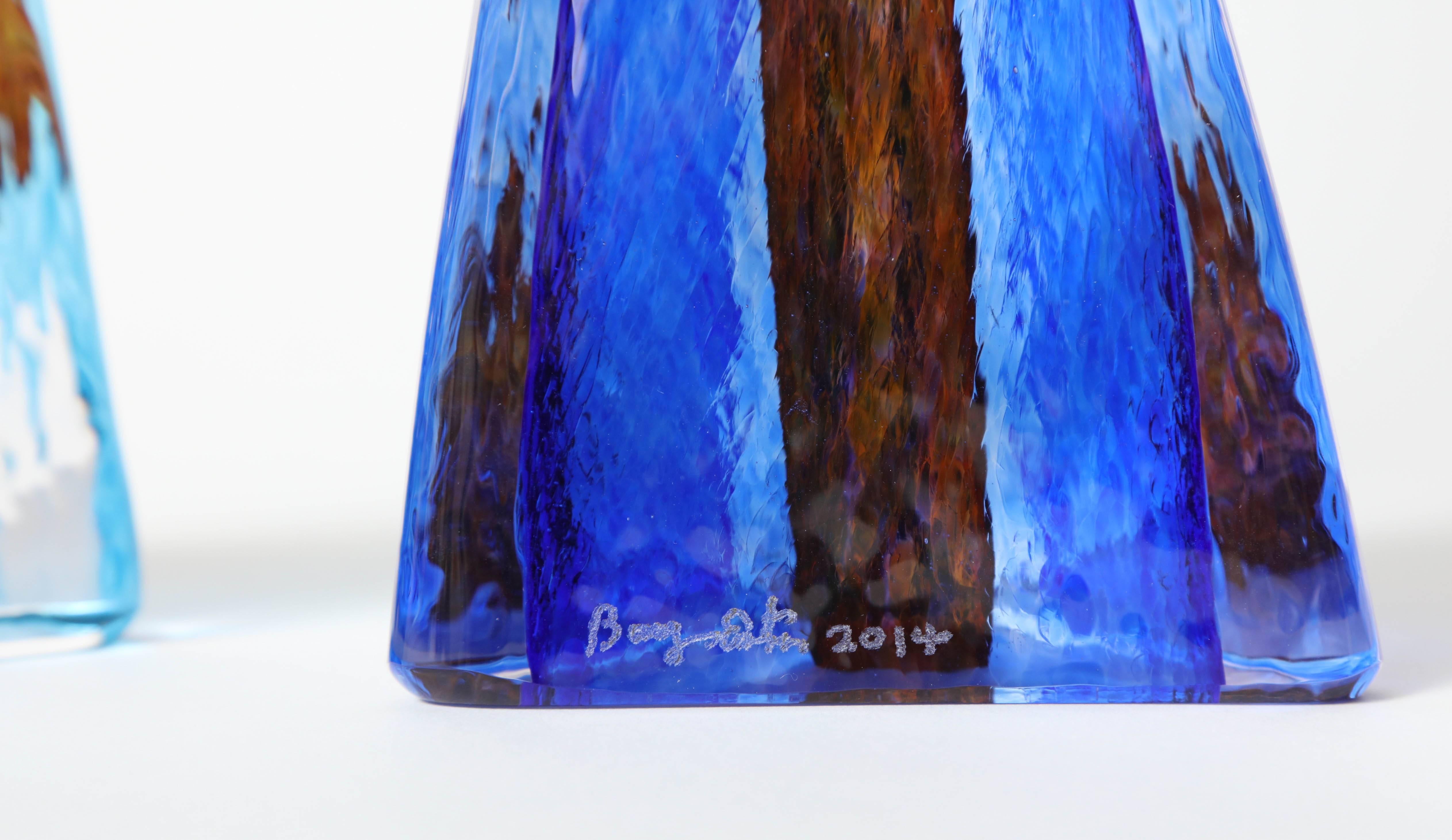 Barry Entner Triangle Solids Glass Sculpture, 2014 2