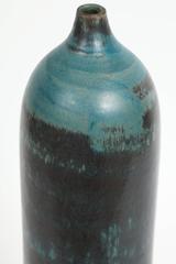 Vase bouteille cylindrique en céramique de Marcello Fantoni, grès émaillé, vers les années 1960