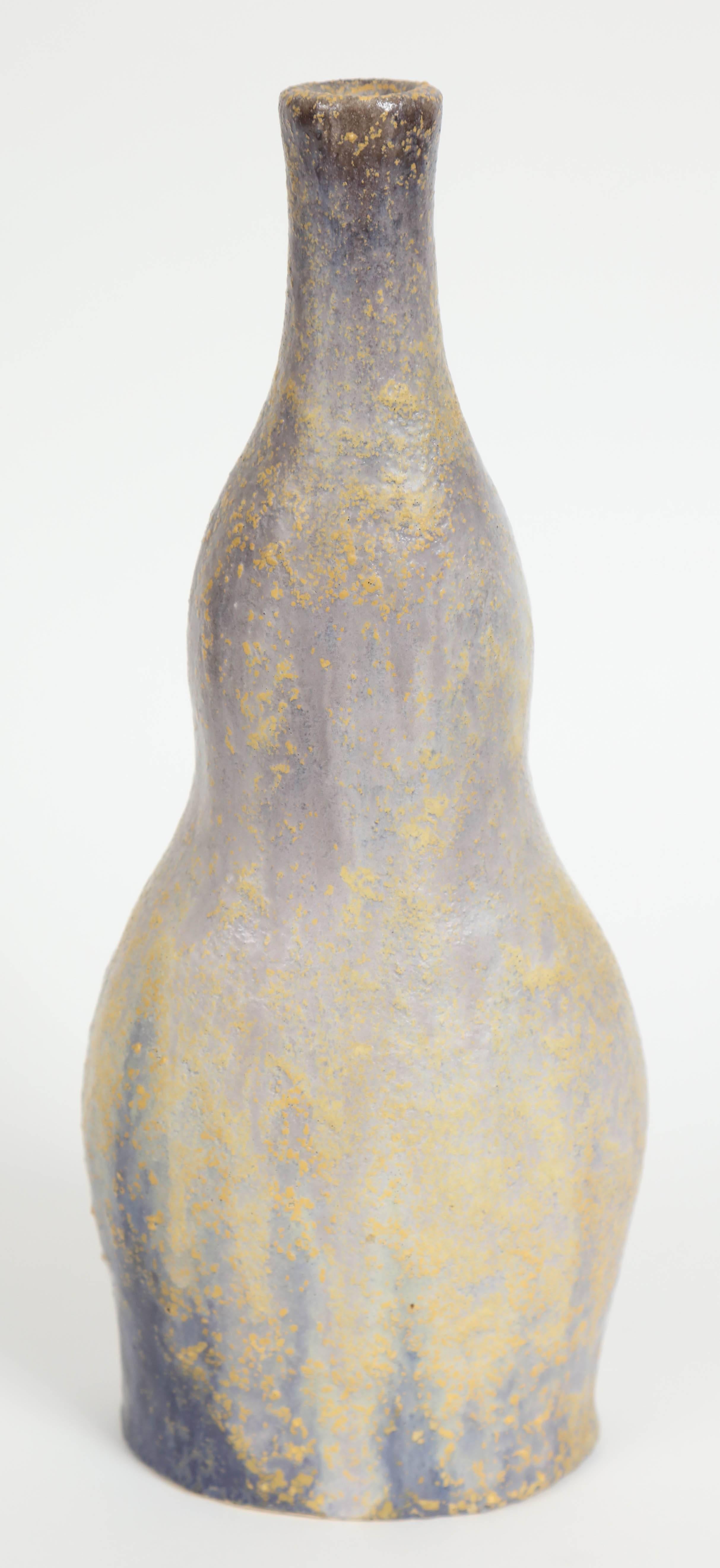 Mid-Century Modern Marcello Fantoni Ceramic Bottle Vase, Glazed Stoneware, circa 1970s For Sale