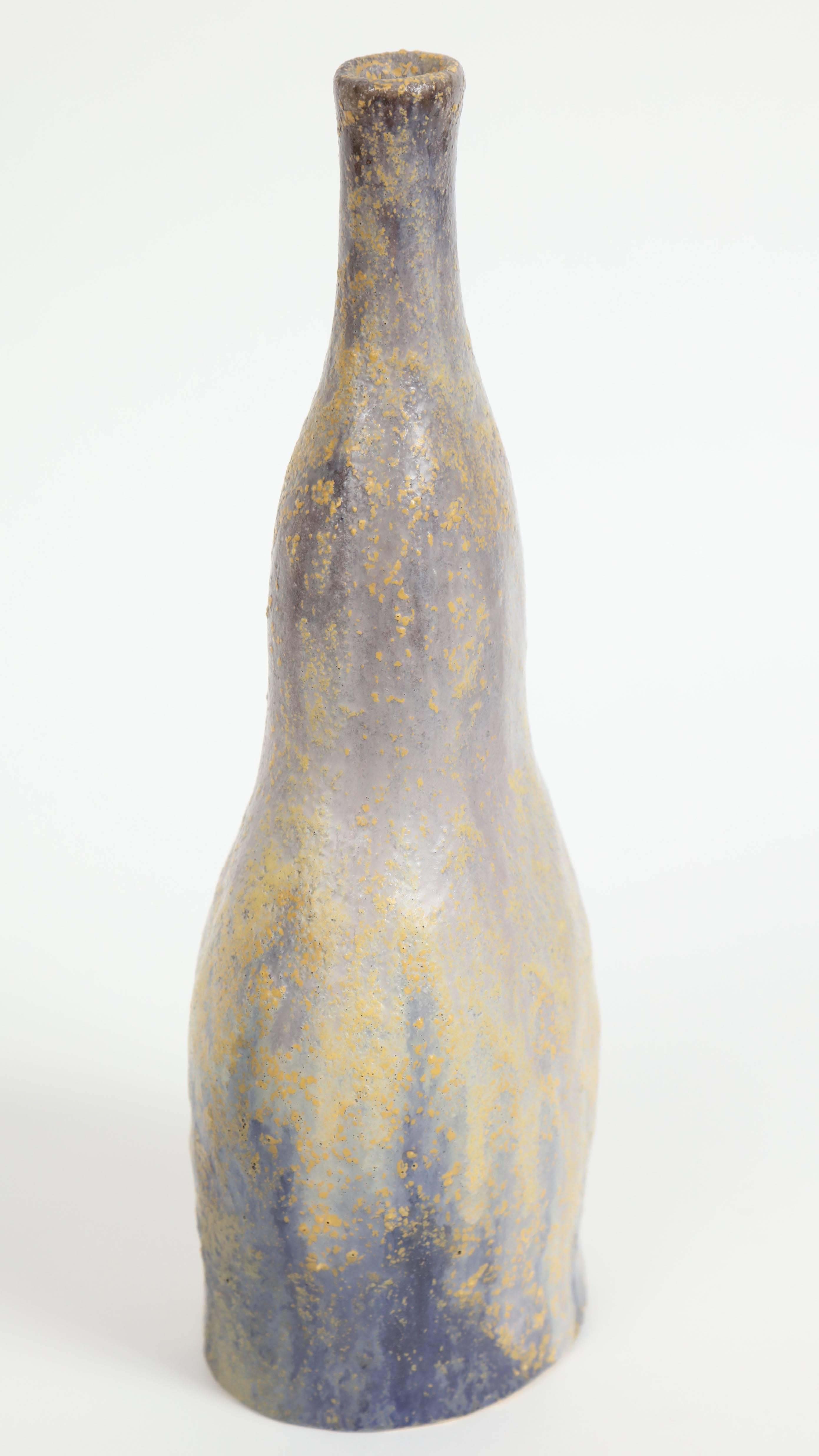 Marcello Fantoni Ceramic Bottle Vase, Glazed Stoneware, circa 1970s In Good Condition For Sale In New York, NY