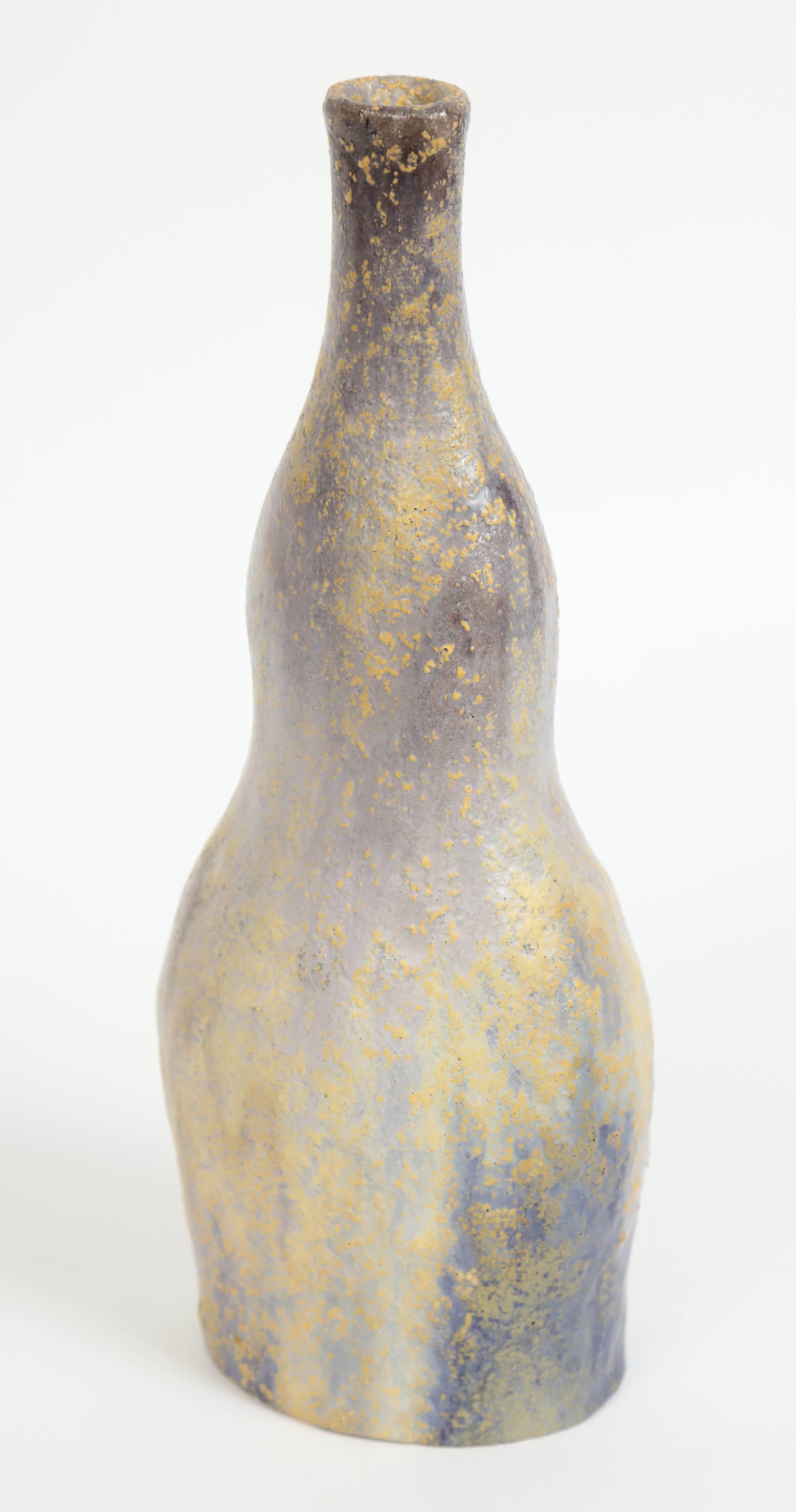 20th Century Marcello Fantoni Ceramic Bottle Vase, Glazed Stoneware, circa 1970s For Sale