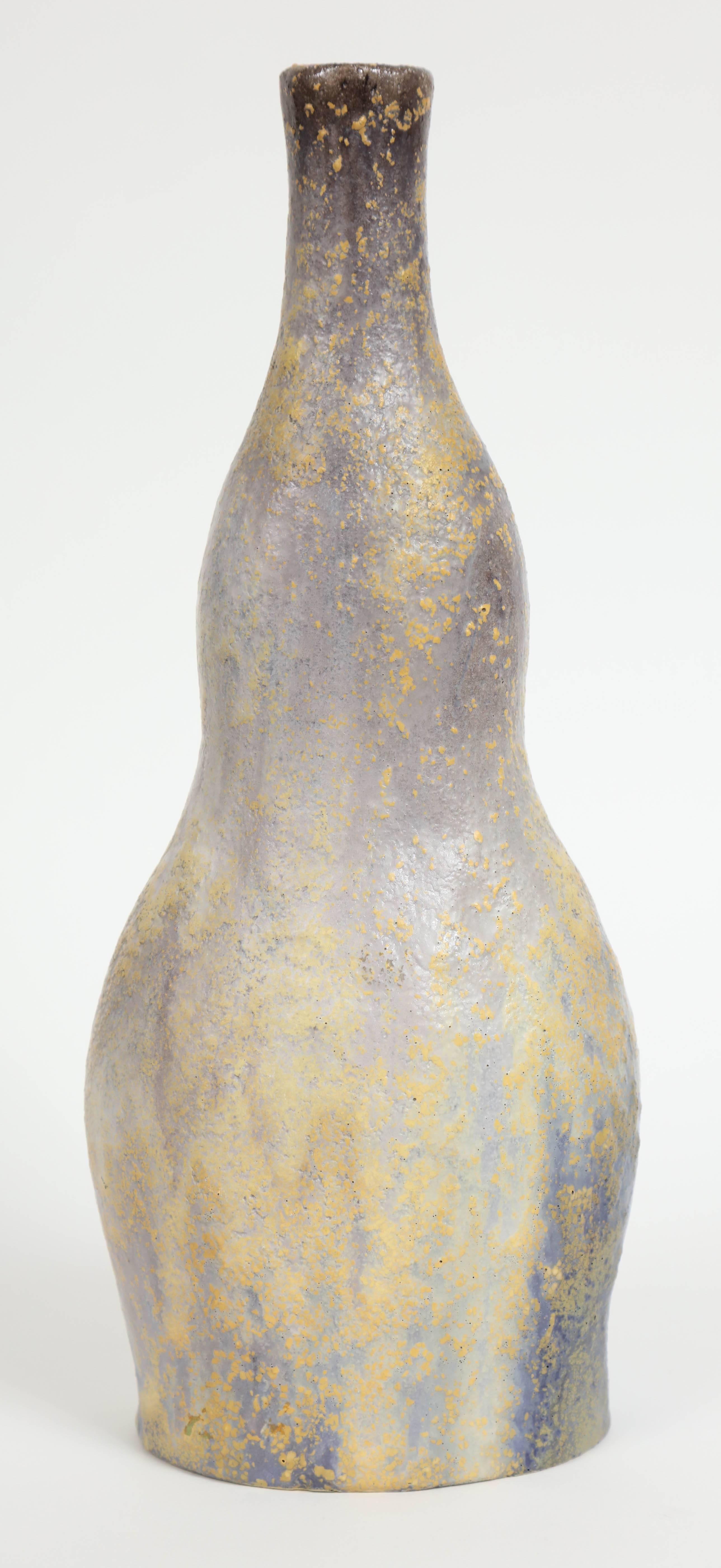 Marcello Fantoni Ceramic Bottle Vase, Glazed Stoneware, circa 1970s For Sale 3
