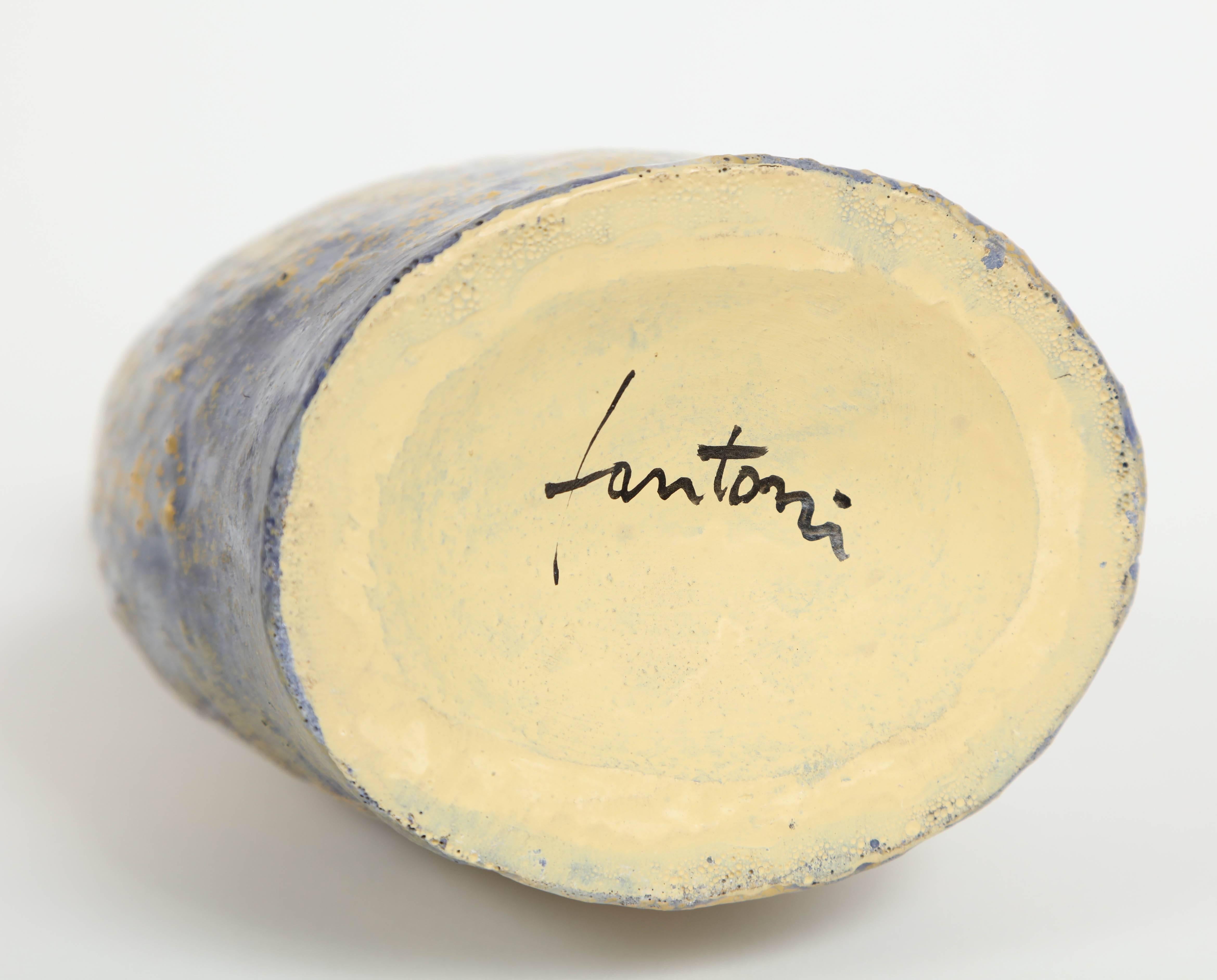 Vase bouteille en céramique Marcello Fantoni, grès émaillé, vers 1970 en vente 2