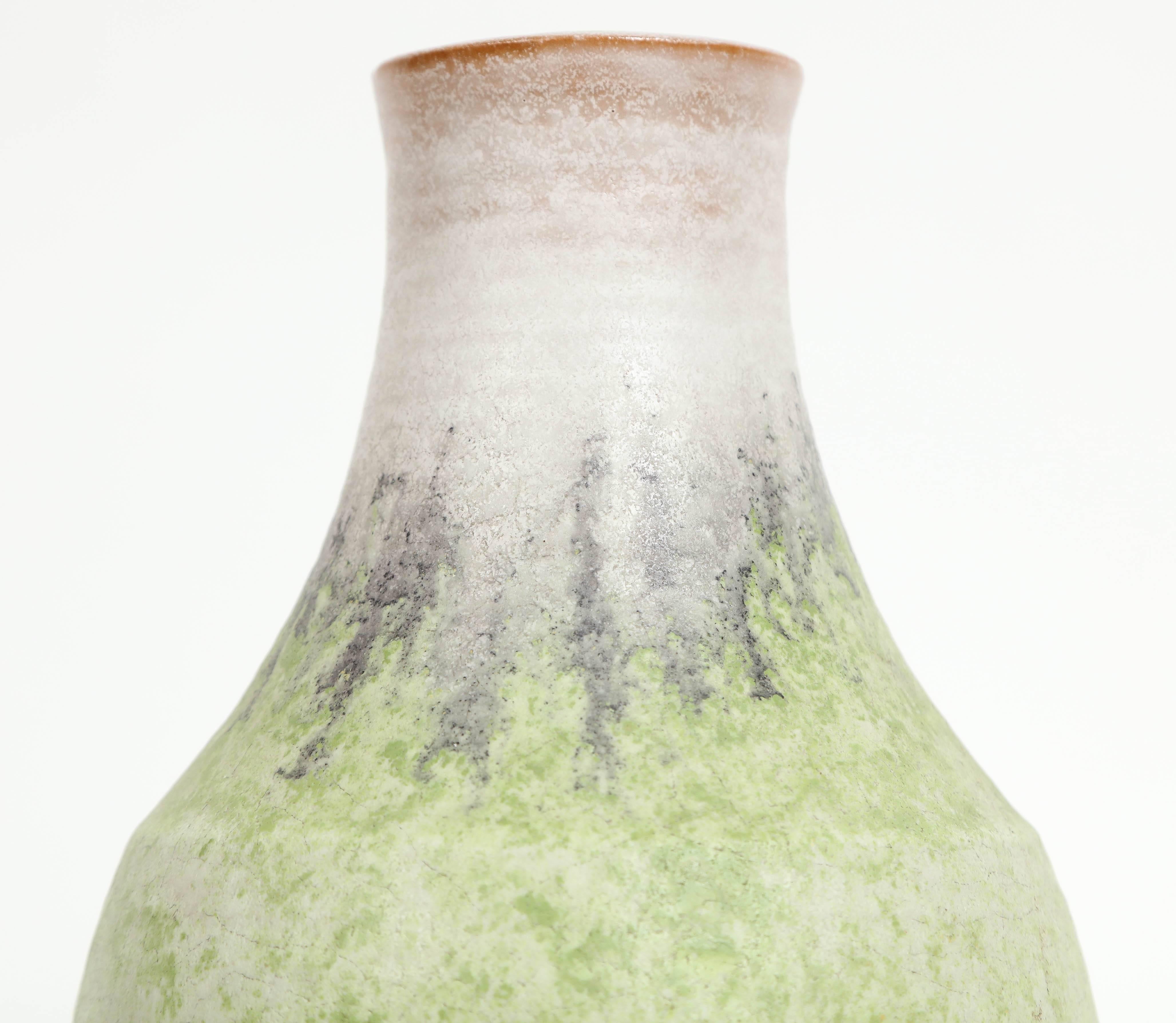 Italian Marcello Fantoni Ceramic Vase, Glazed Stoneware, circa 1970s For Sale
