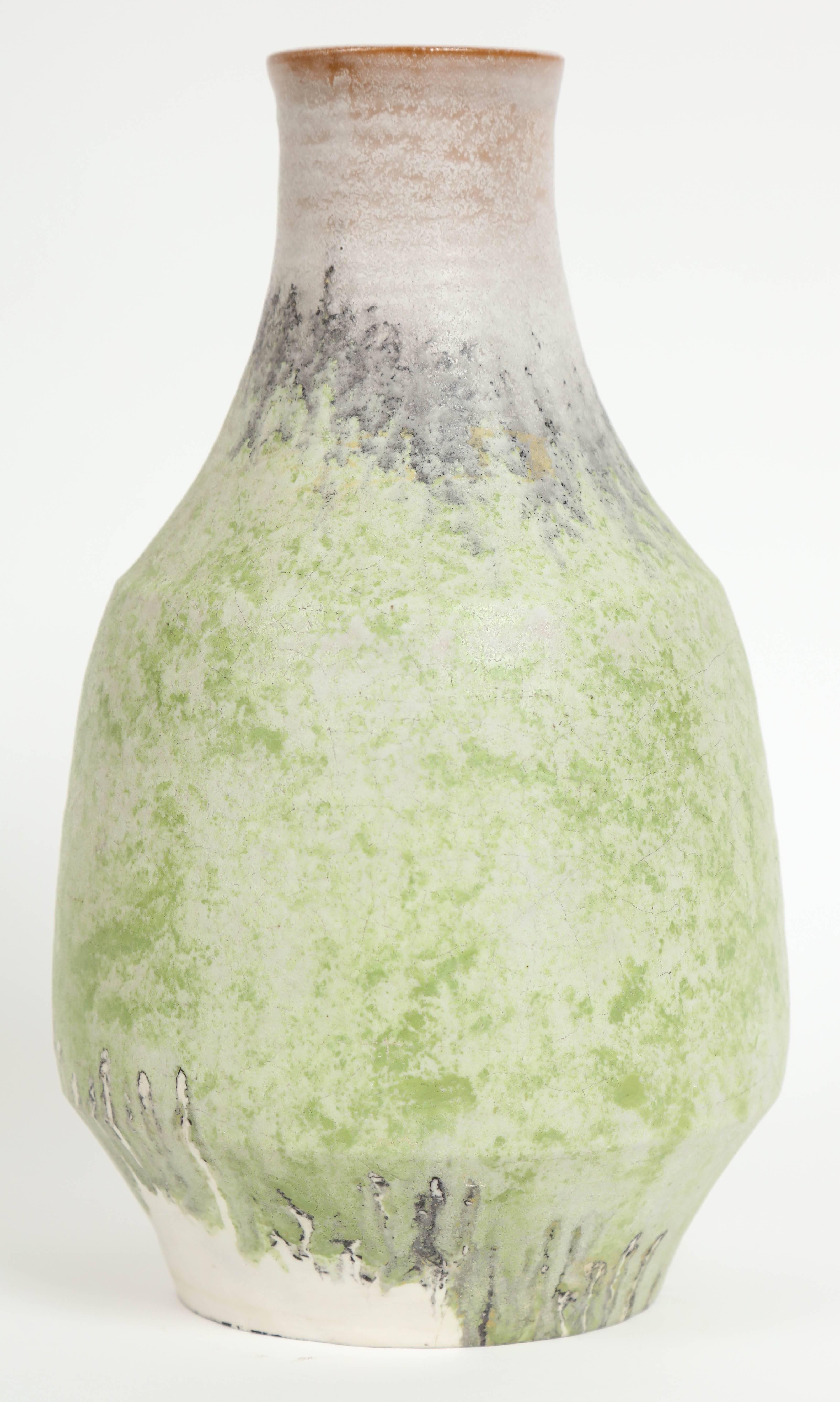 Marcello Fantoni Ceramic Vase, Glazed Stoneware, circa 1970s For Sale 2