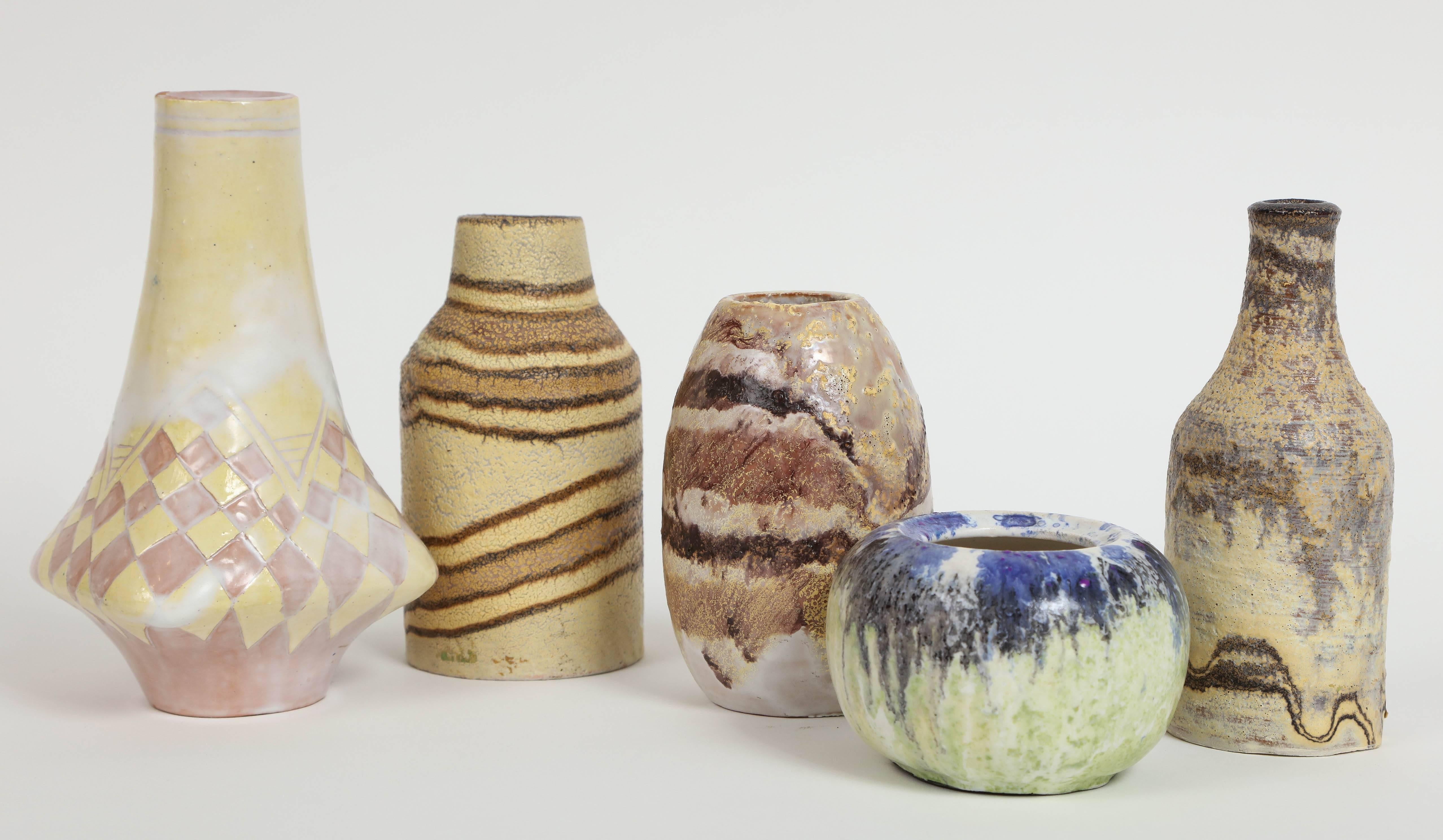 Mid-Century Modern Petits vases en céramique Marcello Fantoni, vers les années 1960 - 1970 en vente