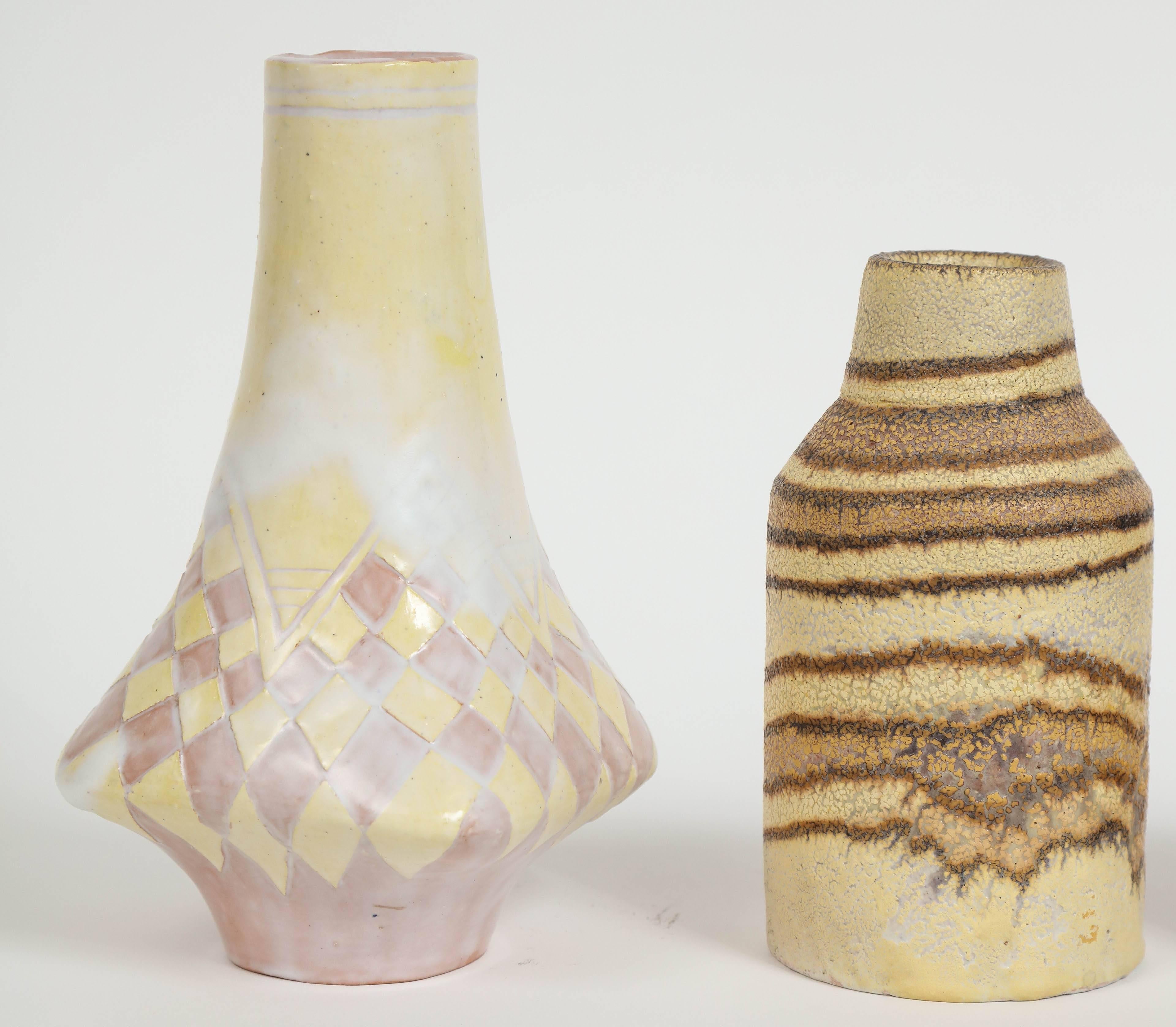 Italian Marcello Fantoni Small Ceramic Vases, circa 1960s - 1970s For Sale
