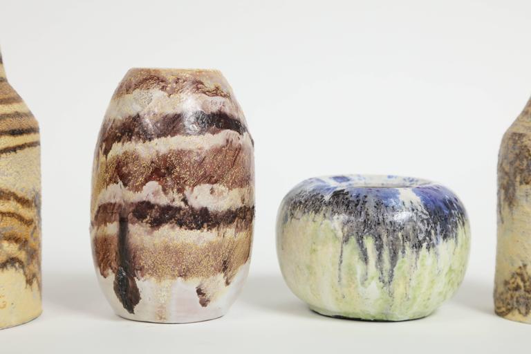 Glazed Marcello Fantoni Small Ceramic Vases, circa 1960s - 1970s For Sale