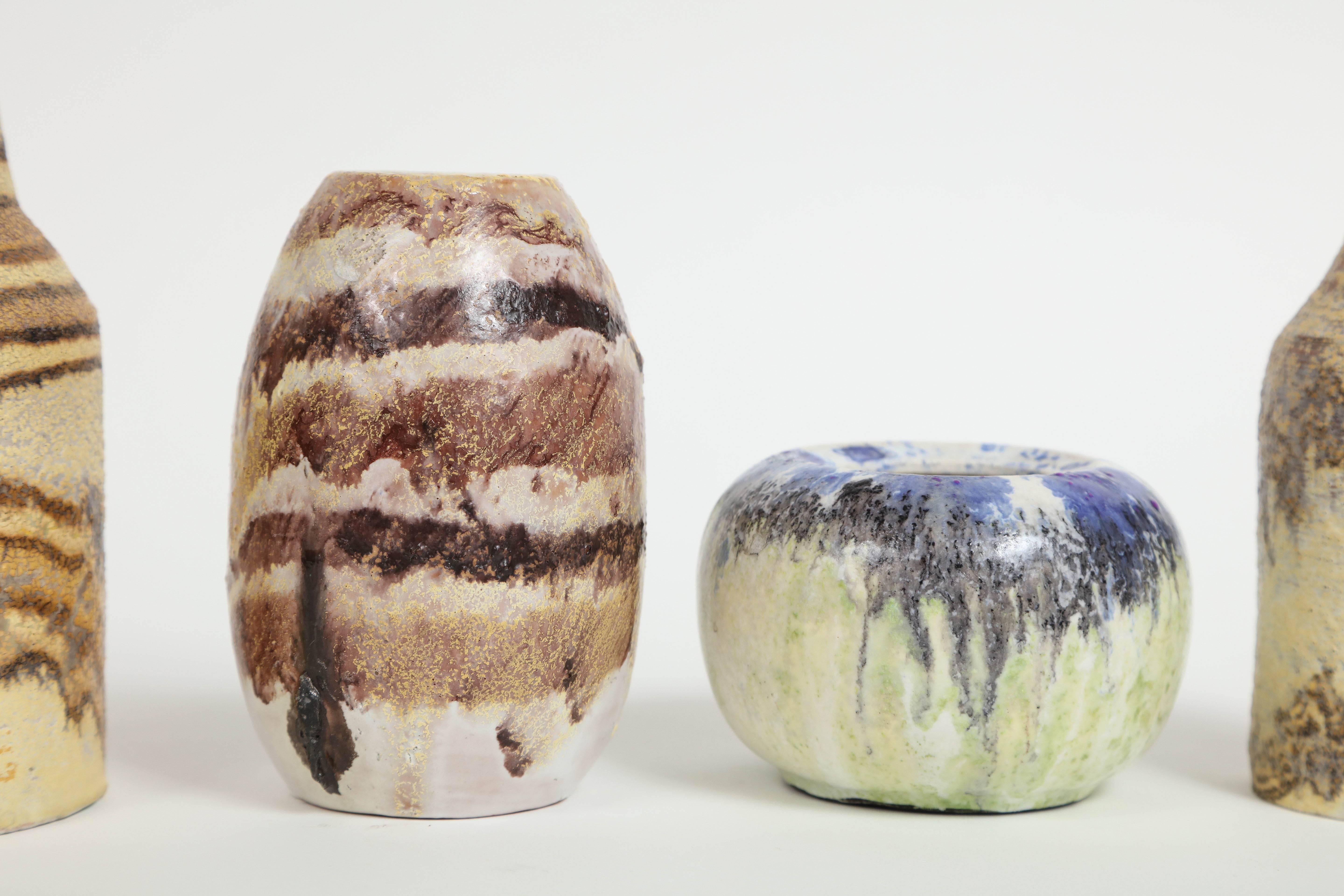 Petits vases en céramique Marcello Fantoni, vers les années 1960 - 1970 Bon état - En vente à New York, NY