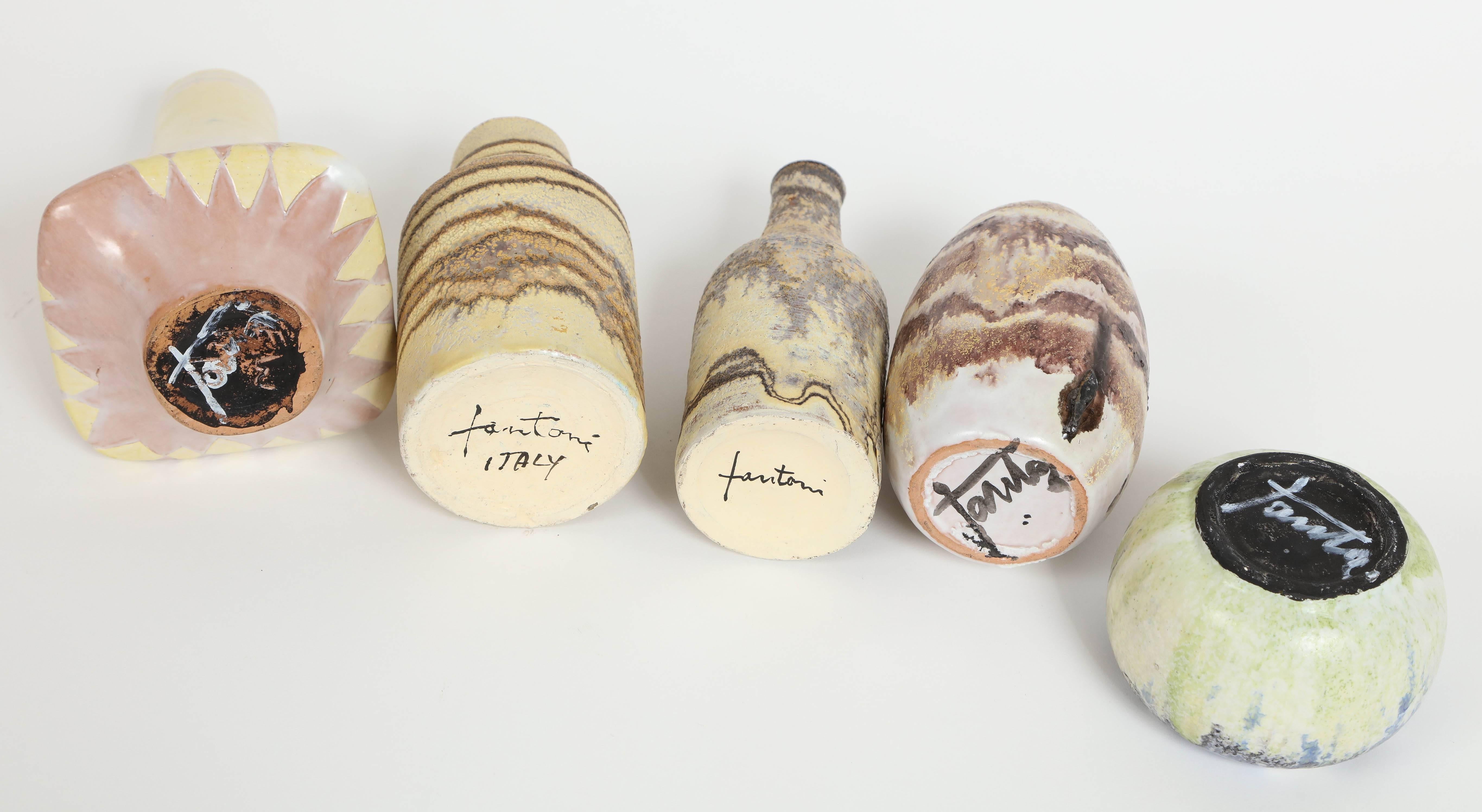 Petits vases en céramique Marcello Fantoni, vers les années 1960 - 1970 en vente 3