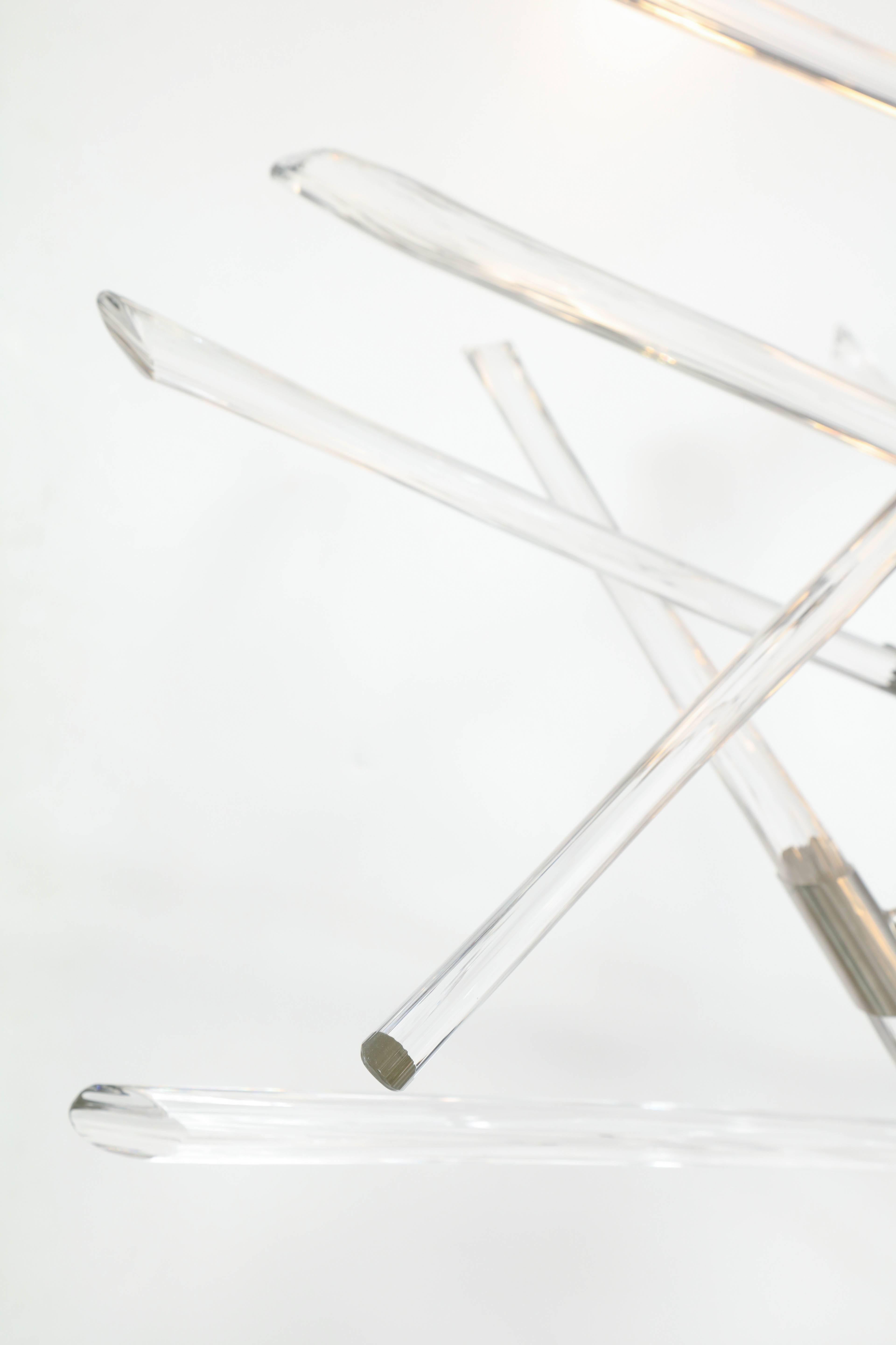 Modern Barry Entner Tangent Glass and Metal Chandelier, 2016 For Sale