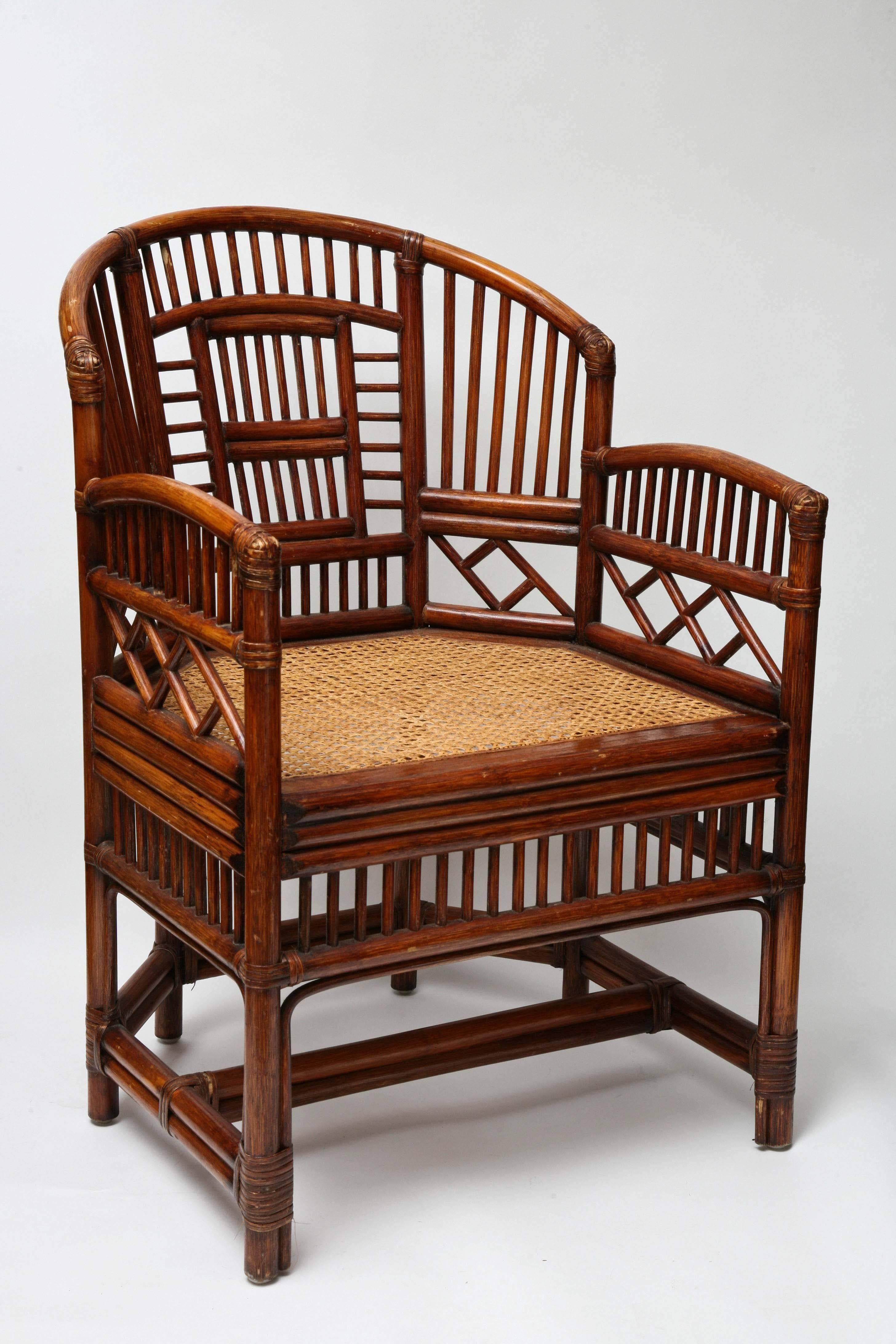 Pair of English Chippendale Style Chairs with Caned Seat In Good Condition In West Palm Beach, FL