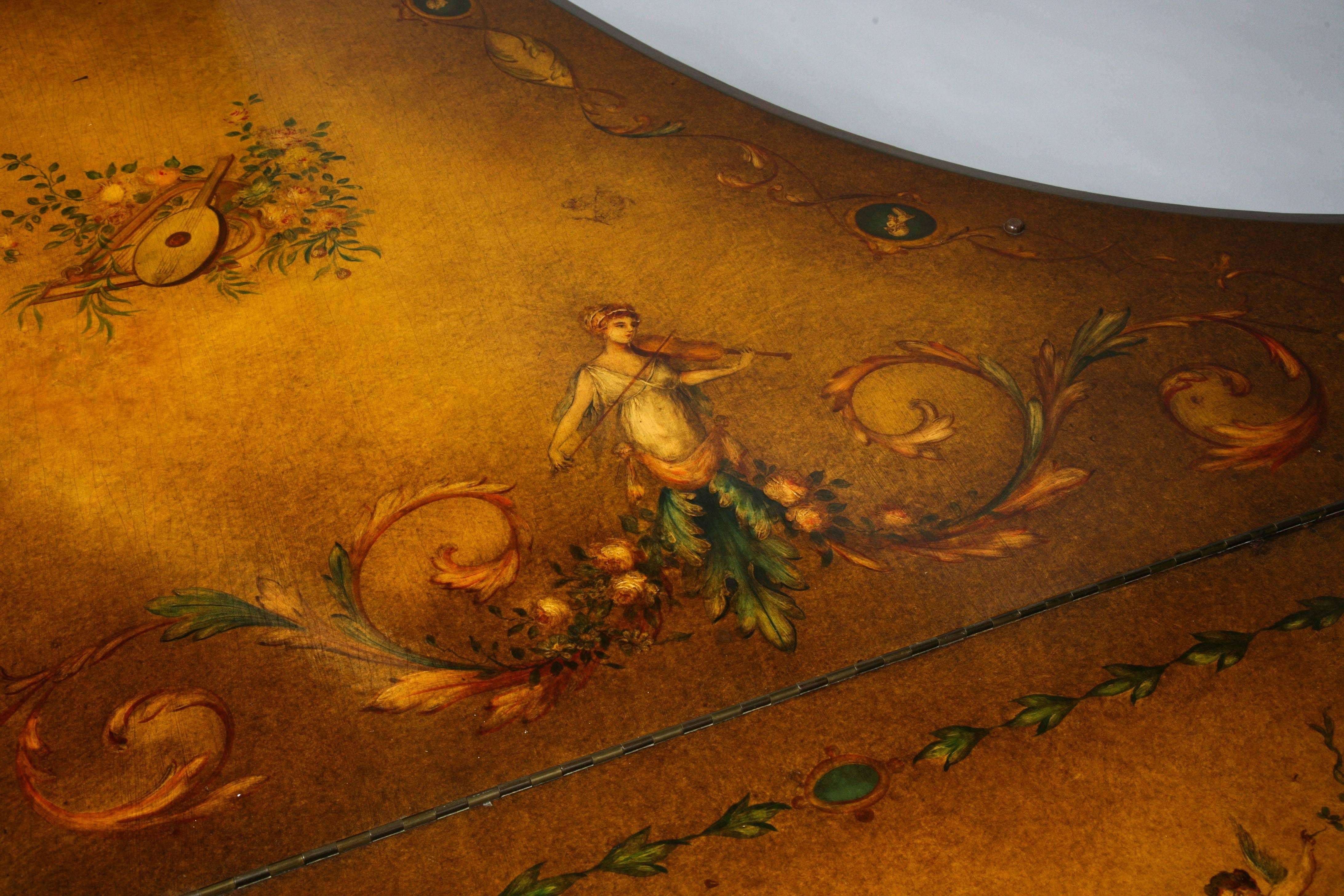 Superb Baby Grand Piano with Painted Scenes by Sohmer, NY In Excellent Condition In West Palm Beach, FL