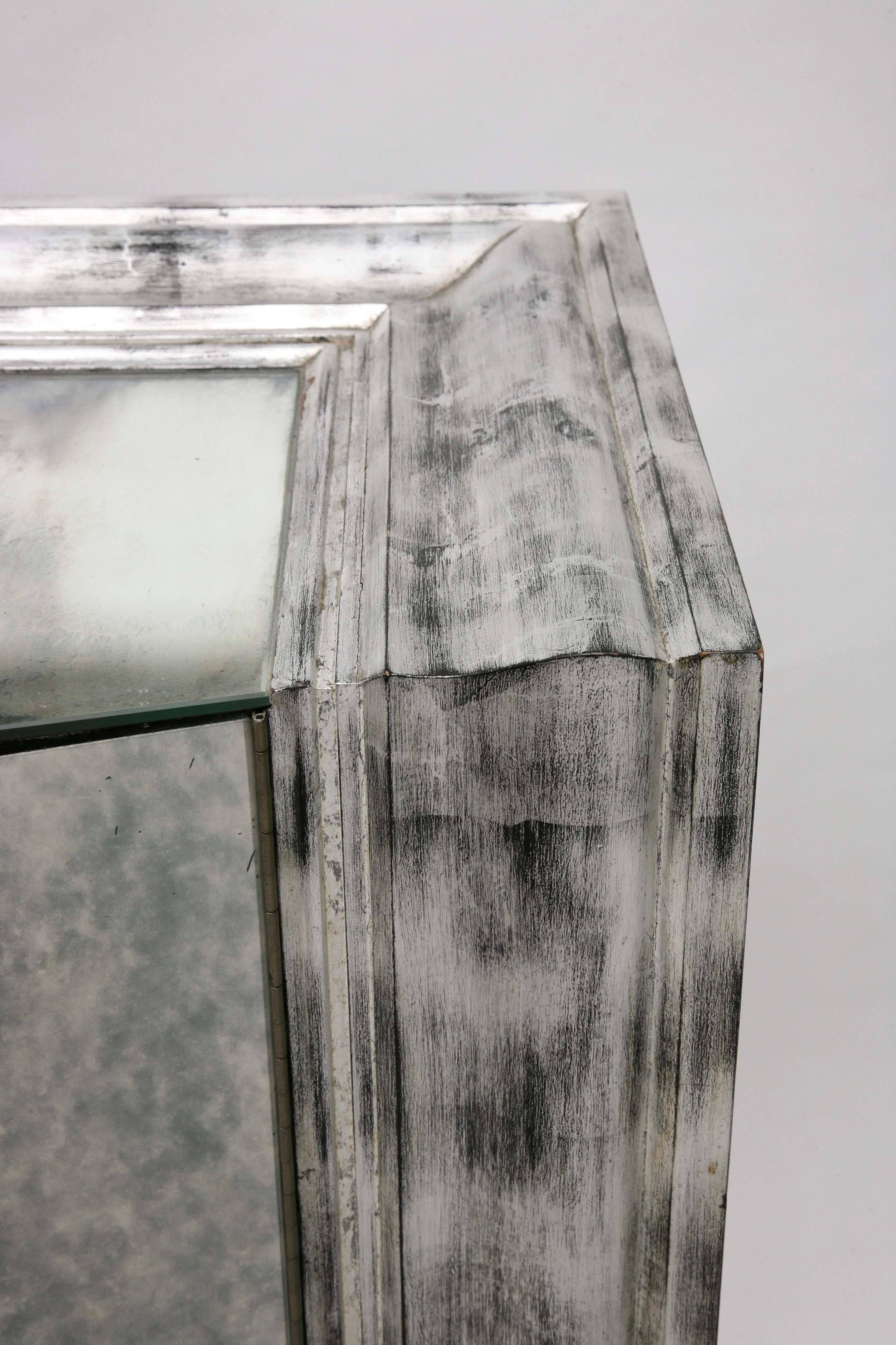 Aluminum James Mont Smoked Mirrored Cabinet