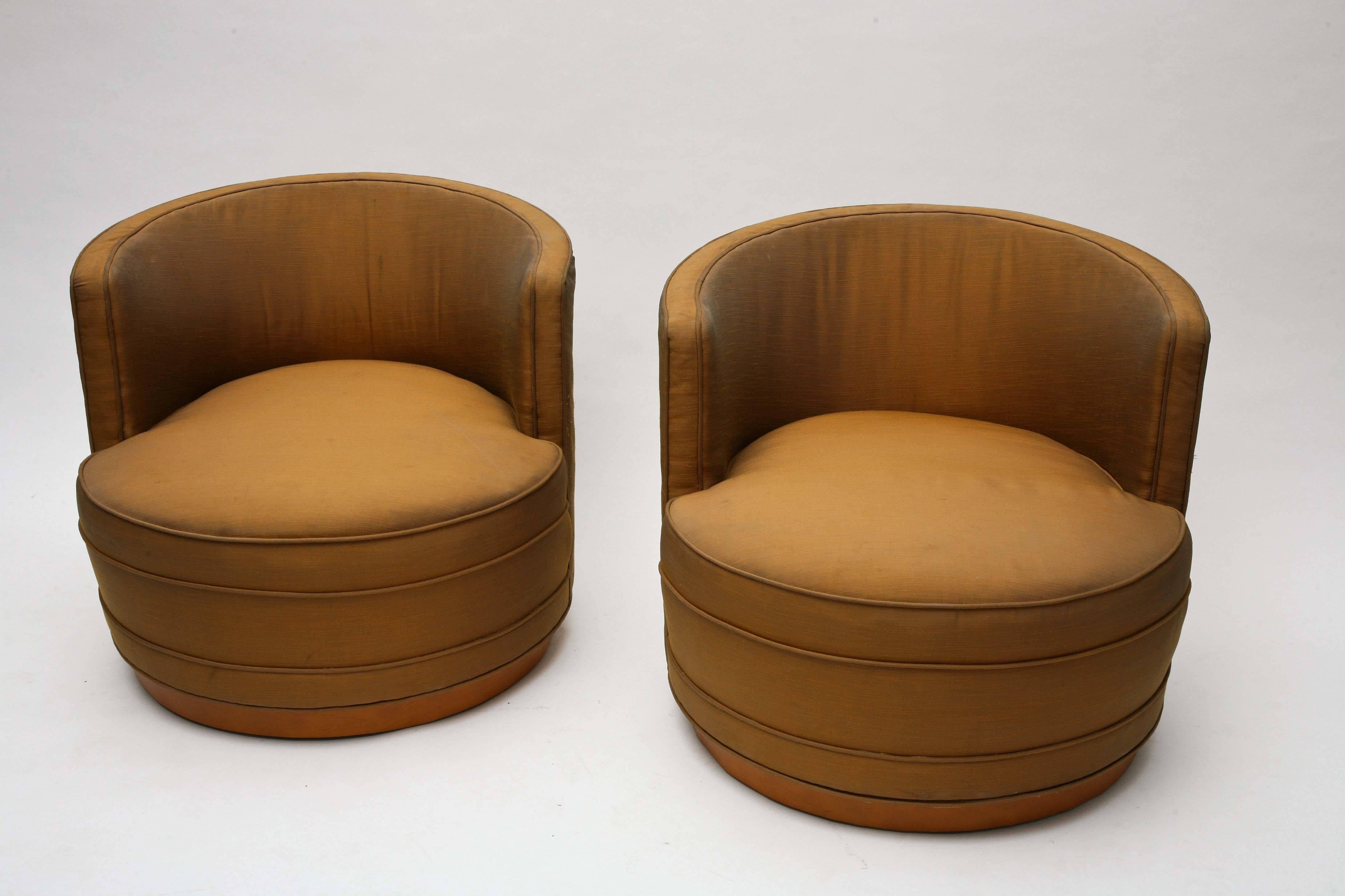 Edward Wormley Swivel Chairs In Good Condition In West Palm Beach, FL