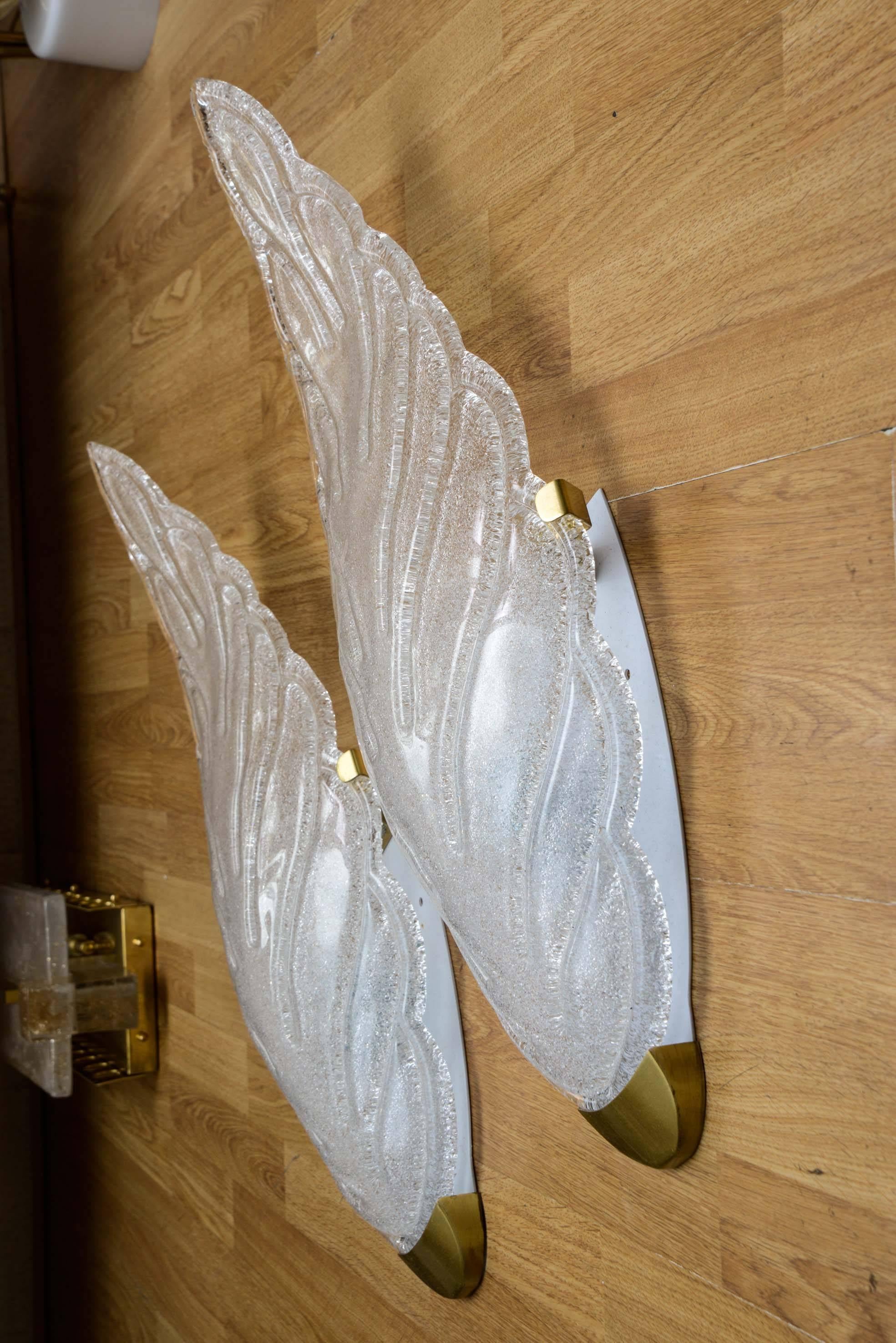 Late 20th Century Pair of Wall Sconces in Murano Glass