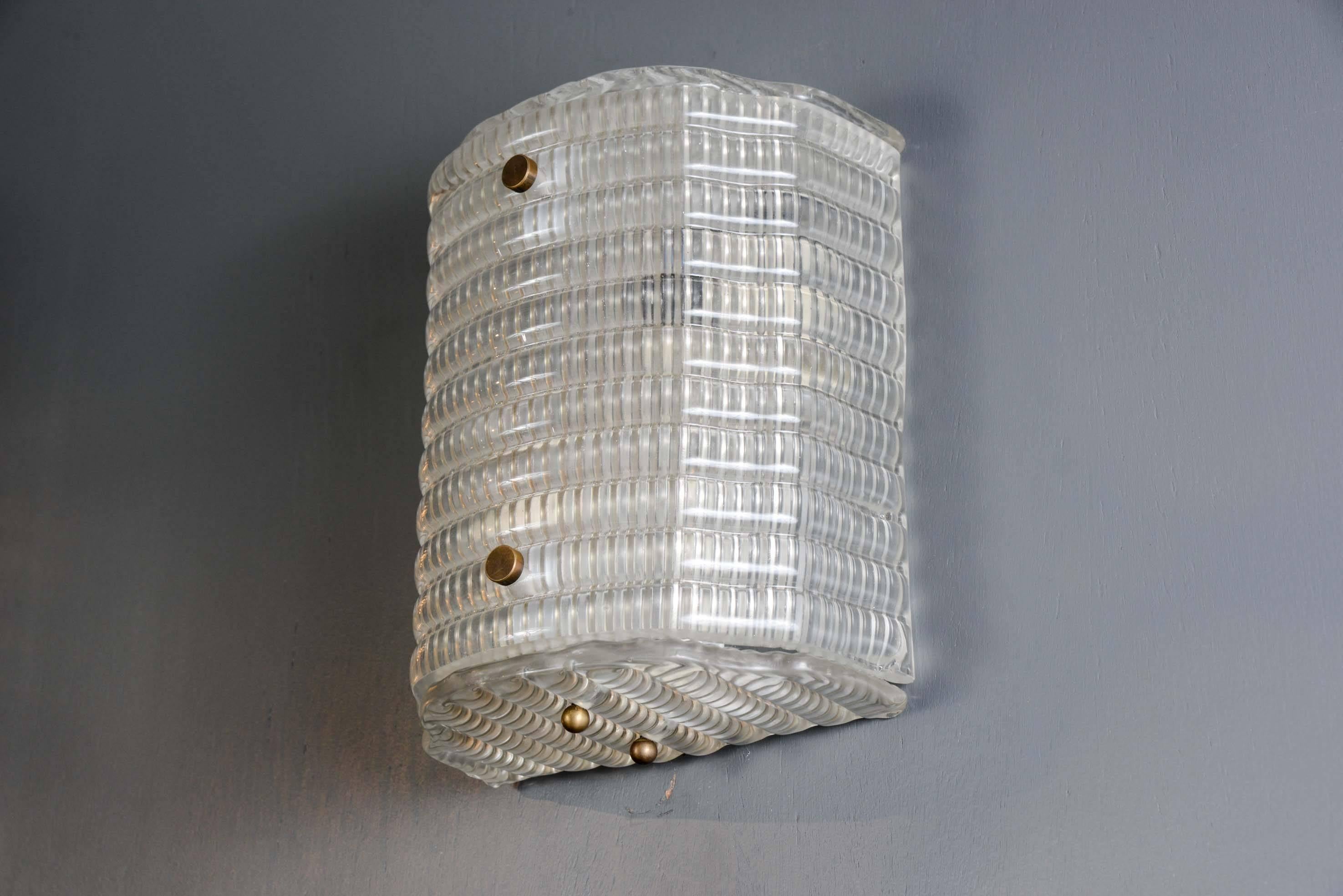 Italian Simple and Elegant  Eight Murano Glass Wall Sconces