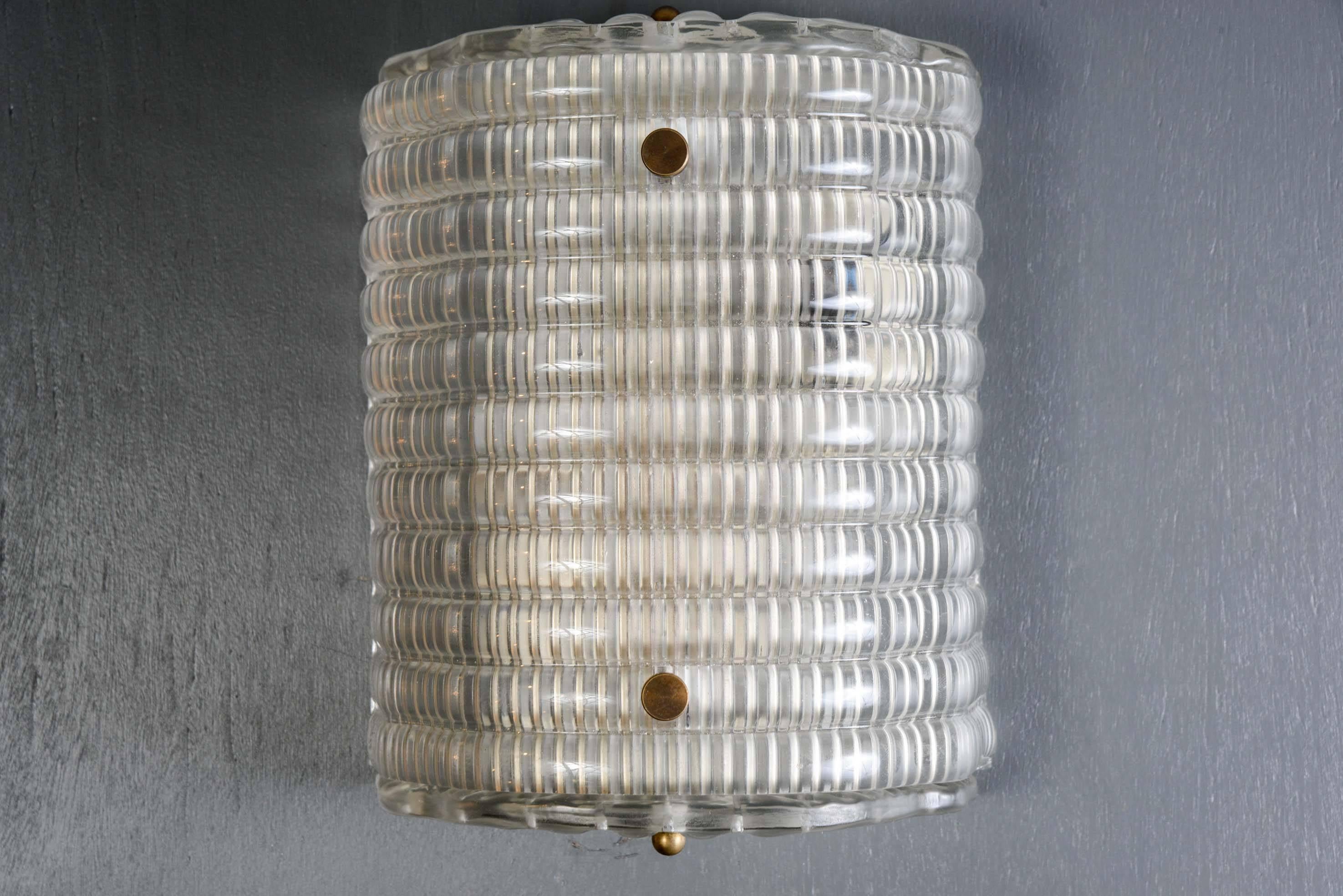 Simple and Elegant  Eight Murano Glass Wall Sconces In Excellent Condition In Saint-Ouen, IDF