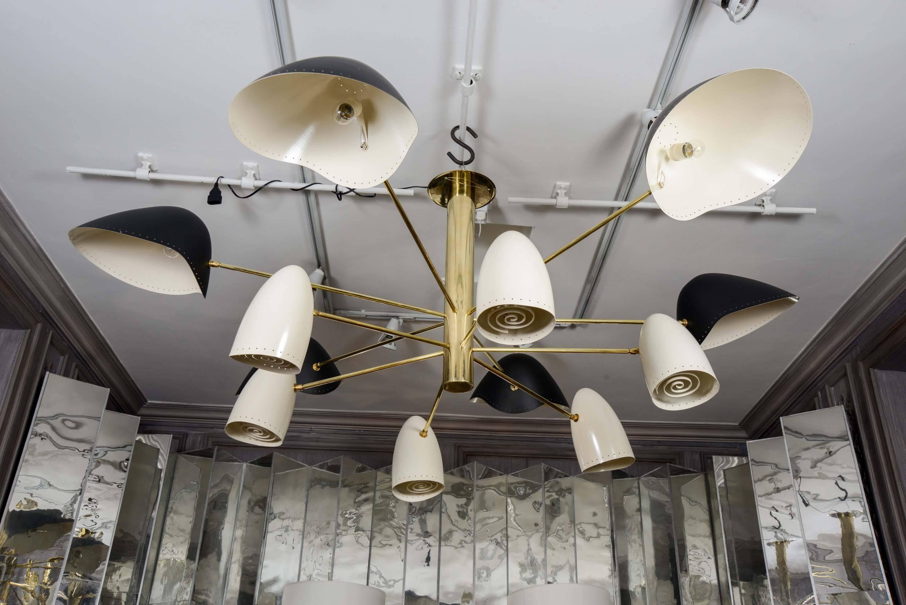 Modern Bicolor Metal Chandelier by Diego Mardegan