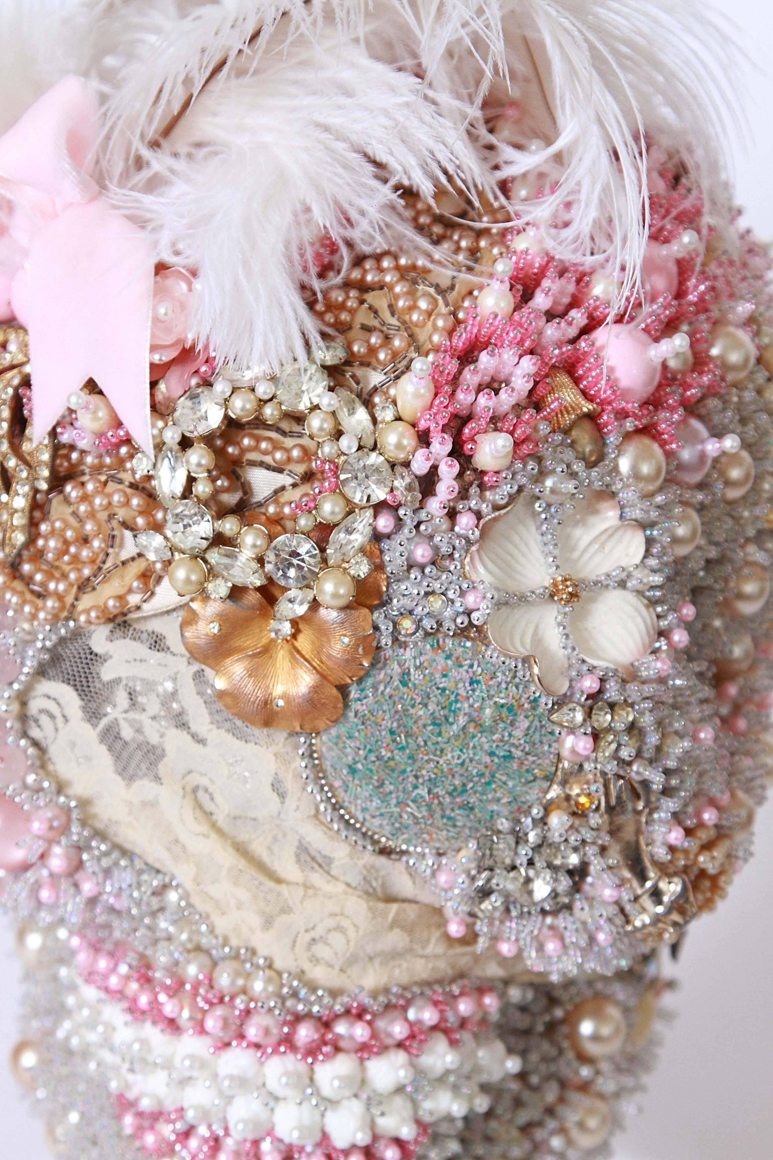 Beads La Tête de Marie Antoinette Beaded Sculpture For Sale