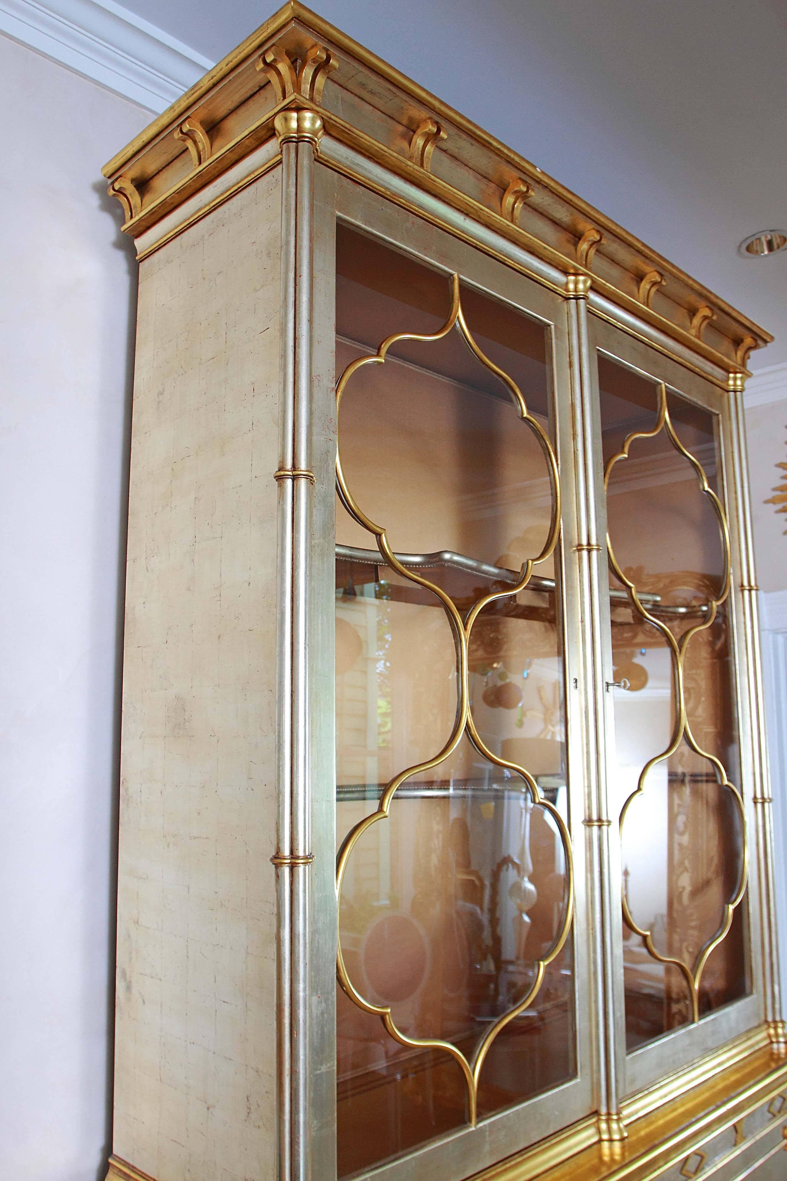 20th Century Pair of Manheim Ruseau 22-Karat Gold Leaf Cabinets