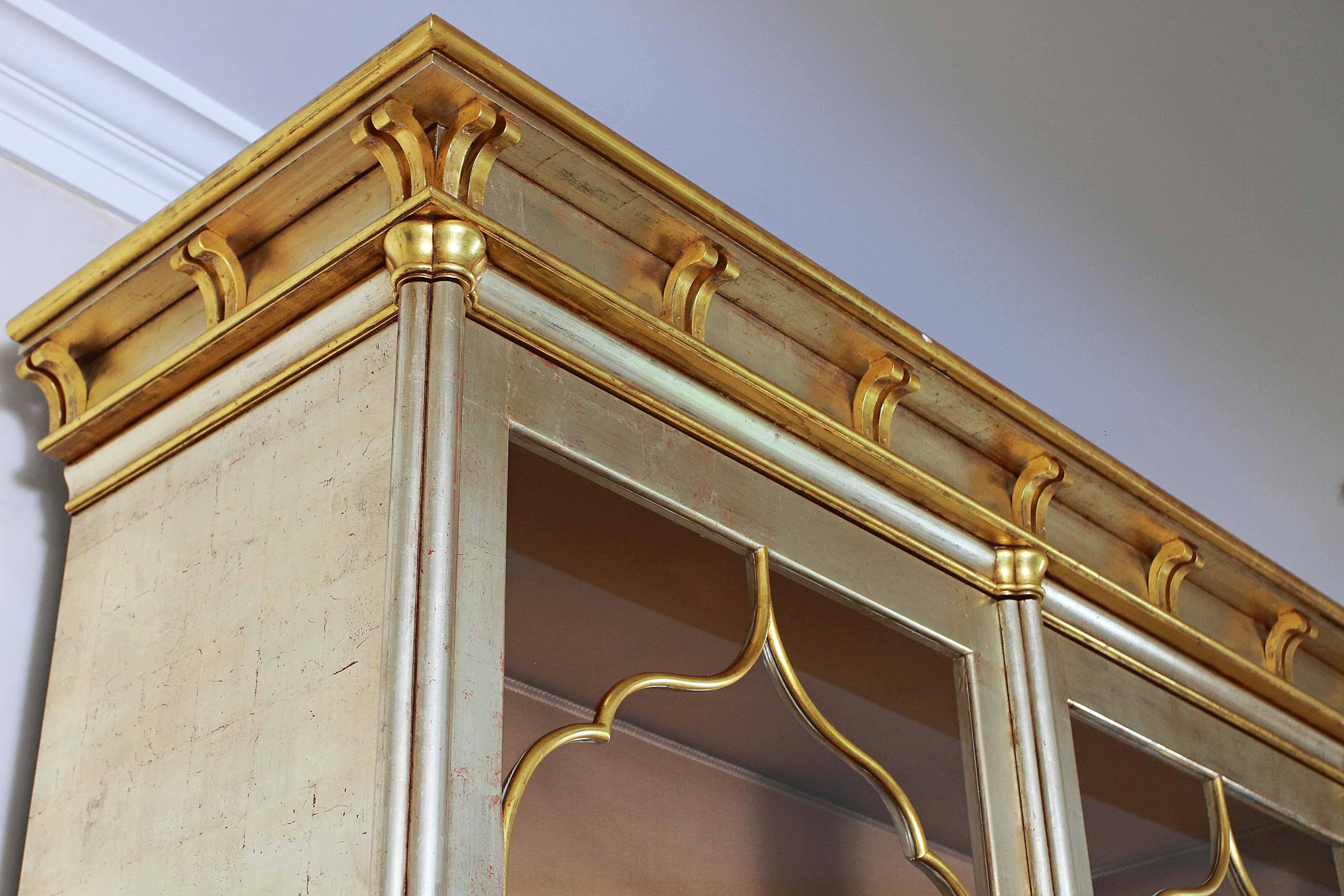 22k Gold Pair of Manheim Ruseau 22-Karat Gold Leaf Cabinets