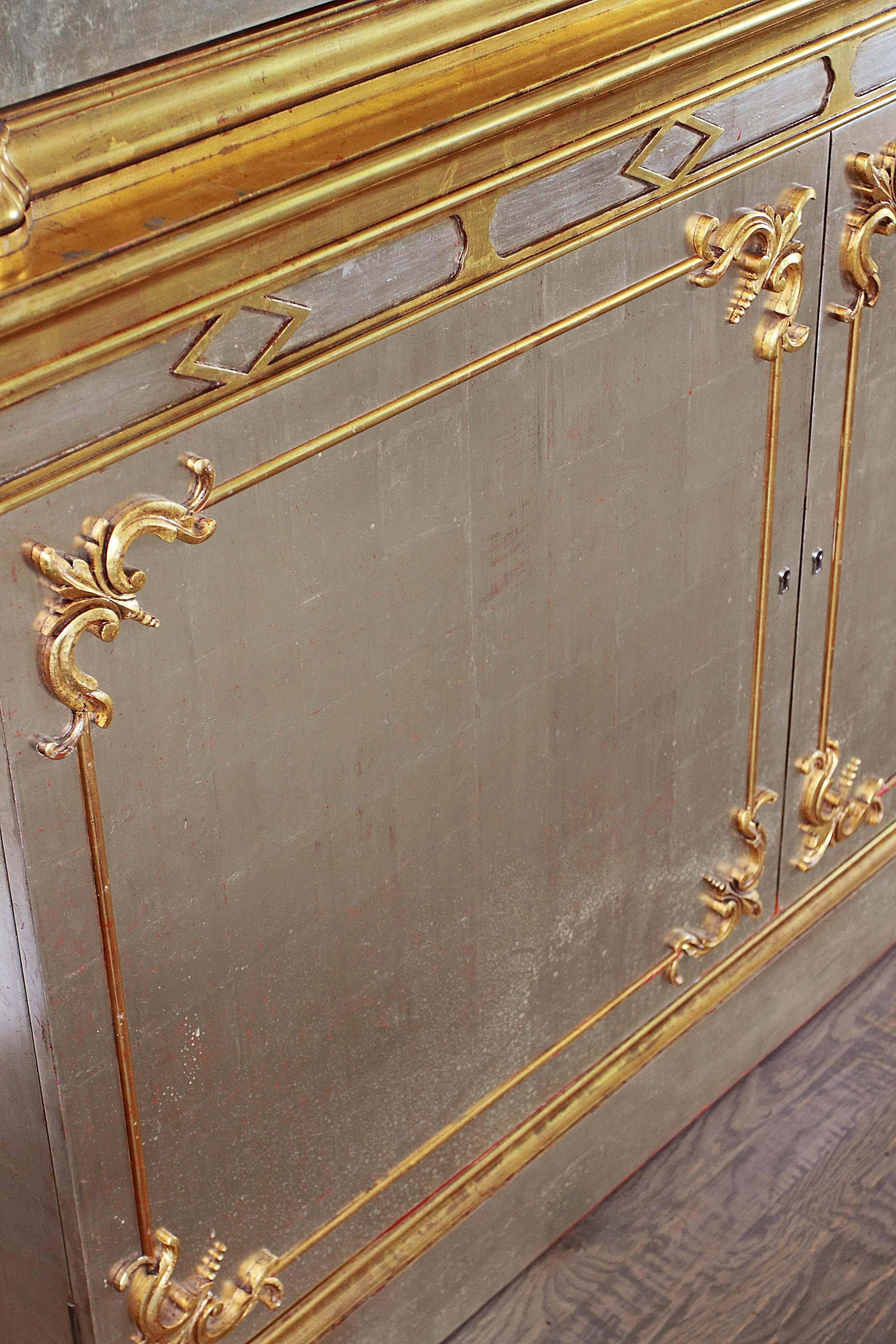 Pair of Manheim Ruseau 22-Karat Gold Leaf Cabinets 1
