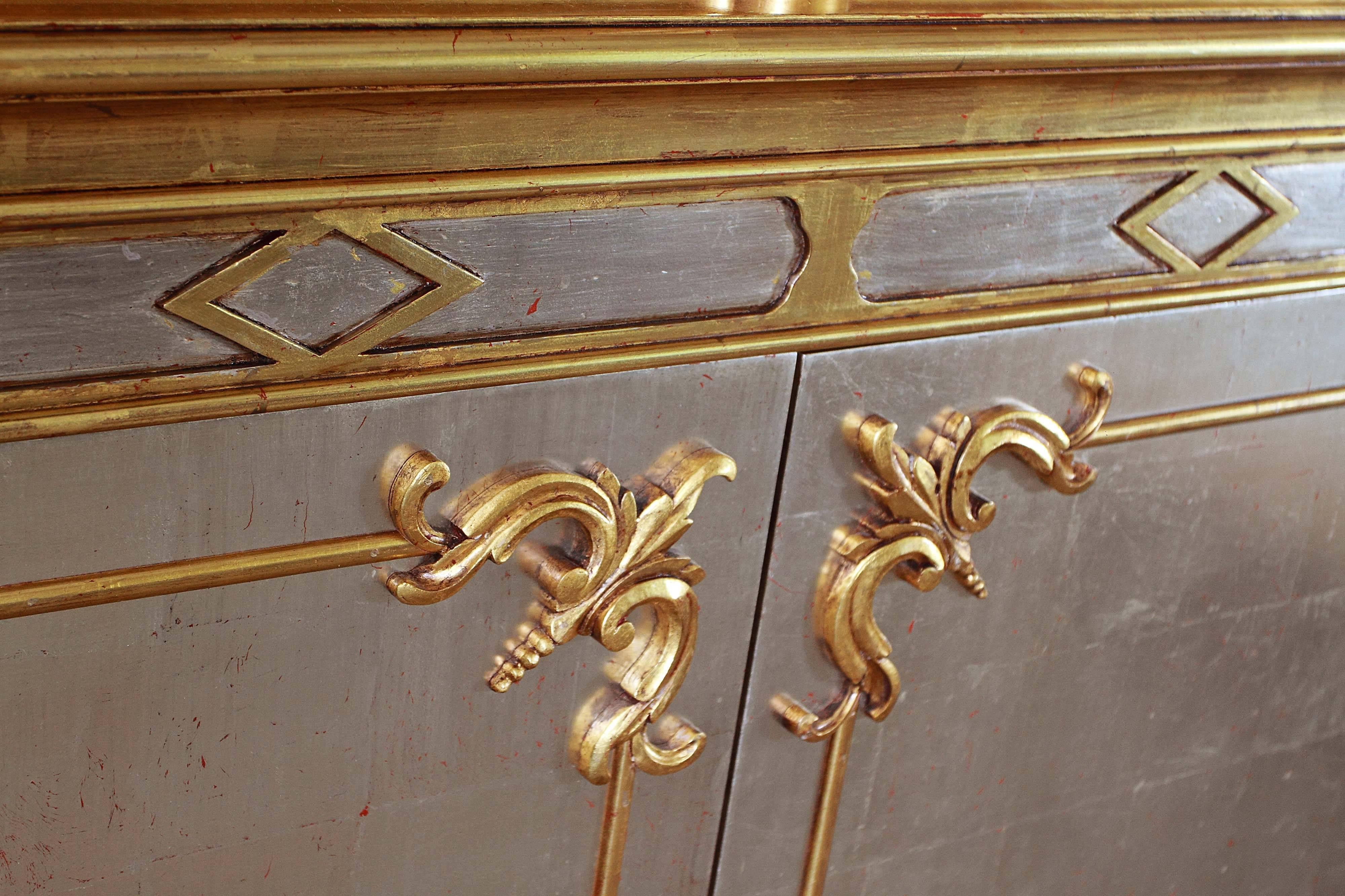 Pair of Manheim Ruseau 22-Karat Gold Leaf Cabinets 2