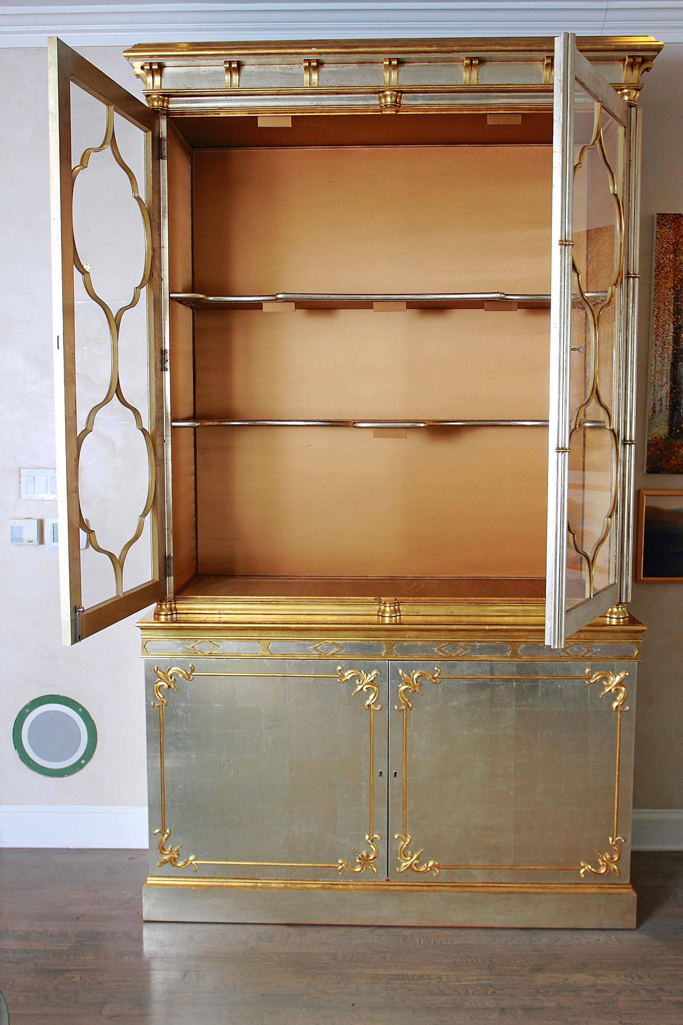 Pair of Manheim Ruseau 22-Karat Gold Leaf Cabinets 3