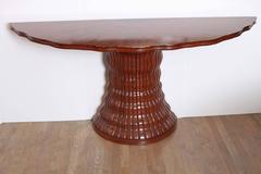 Handmade Sunburst Demilune Table
