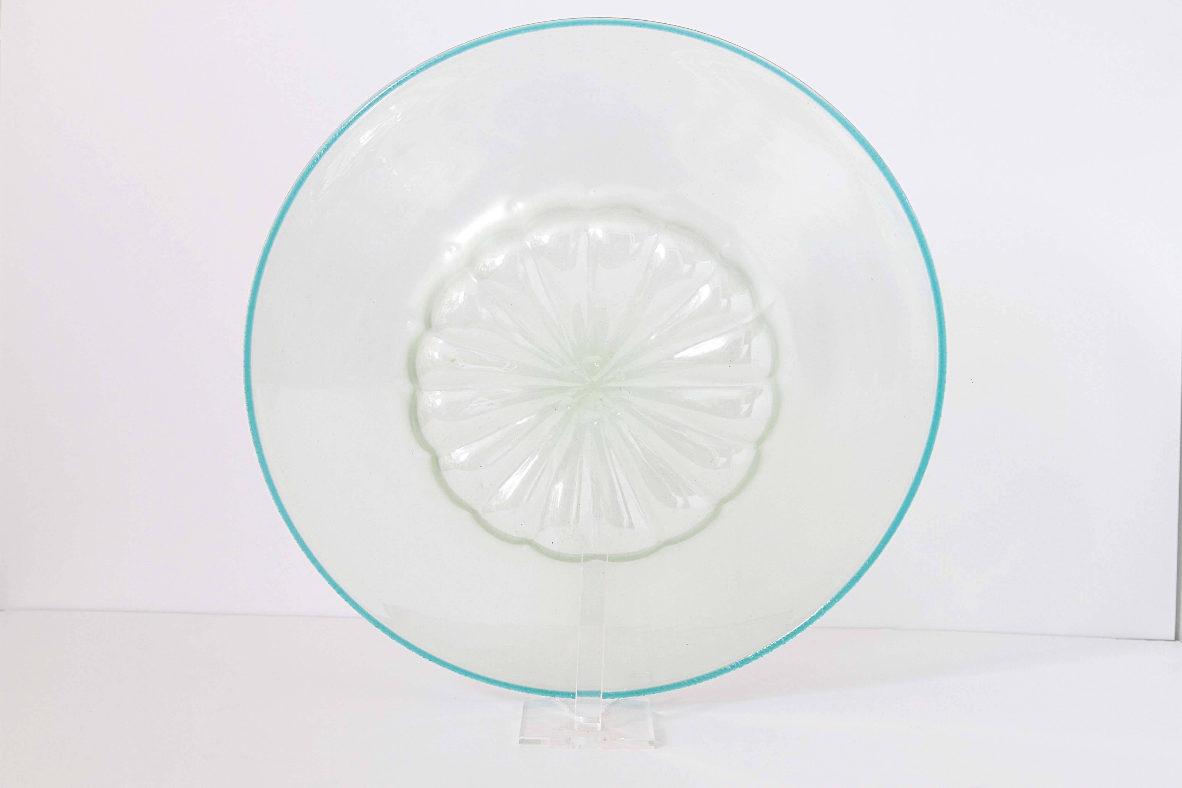 Large Venetian Glass Plate In Excellent Condition In Dallas, TX