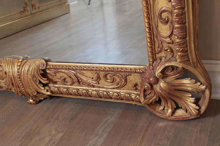 Extra Large Full Length Gold Rococo Dress Mirror For Sale at 1stdibs