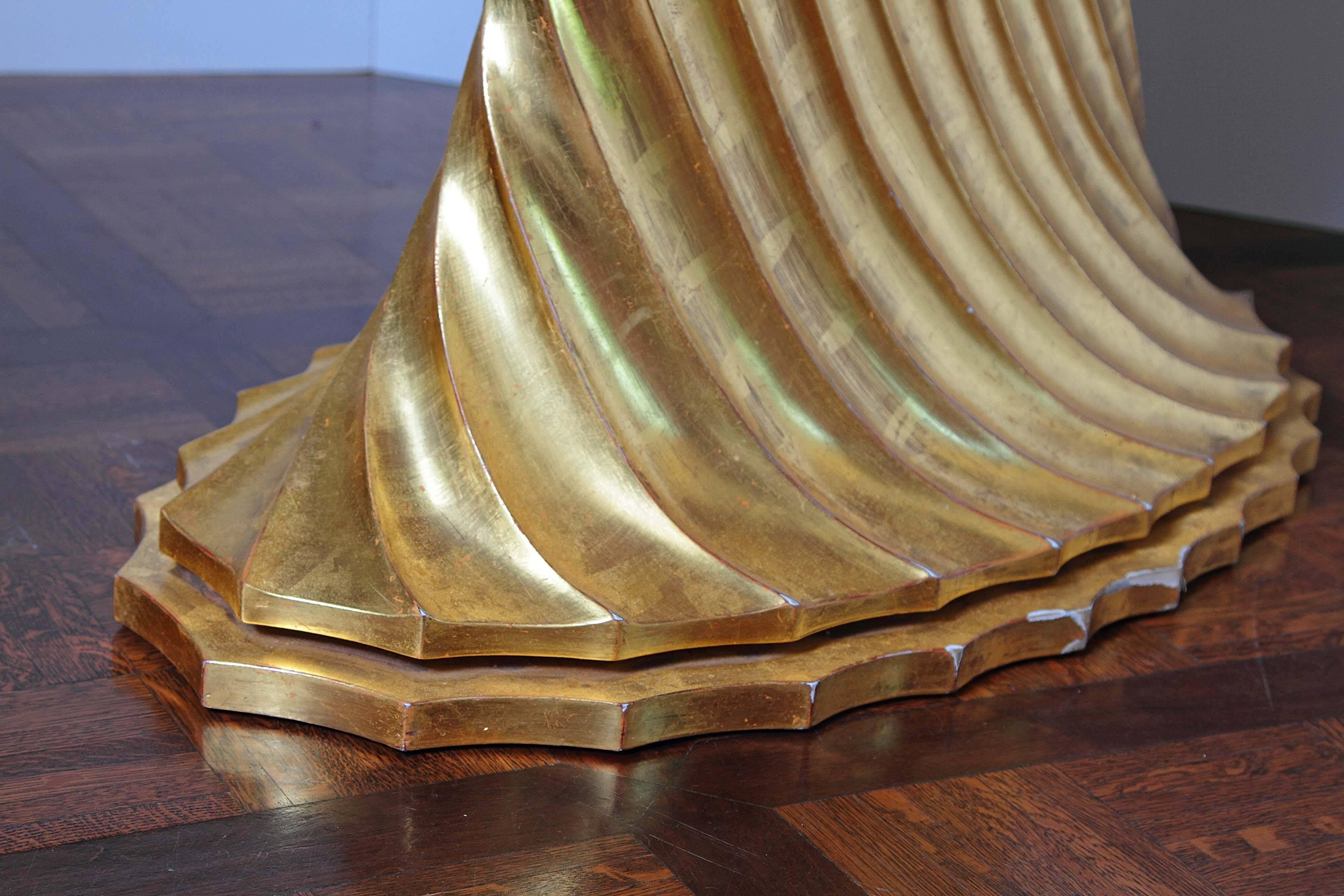 Limited Edition Walnut Table with Water Gilds in 24-Karat Gold For Sale 2