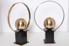 Pair of Custom Gold Andirons