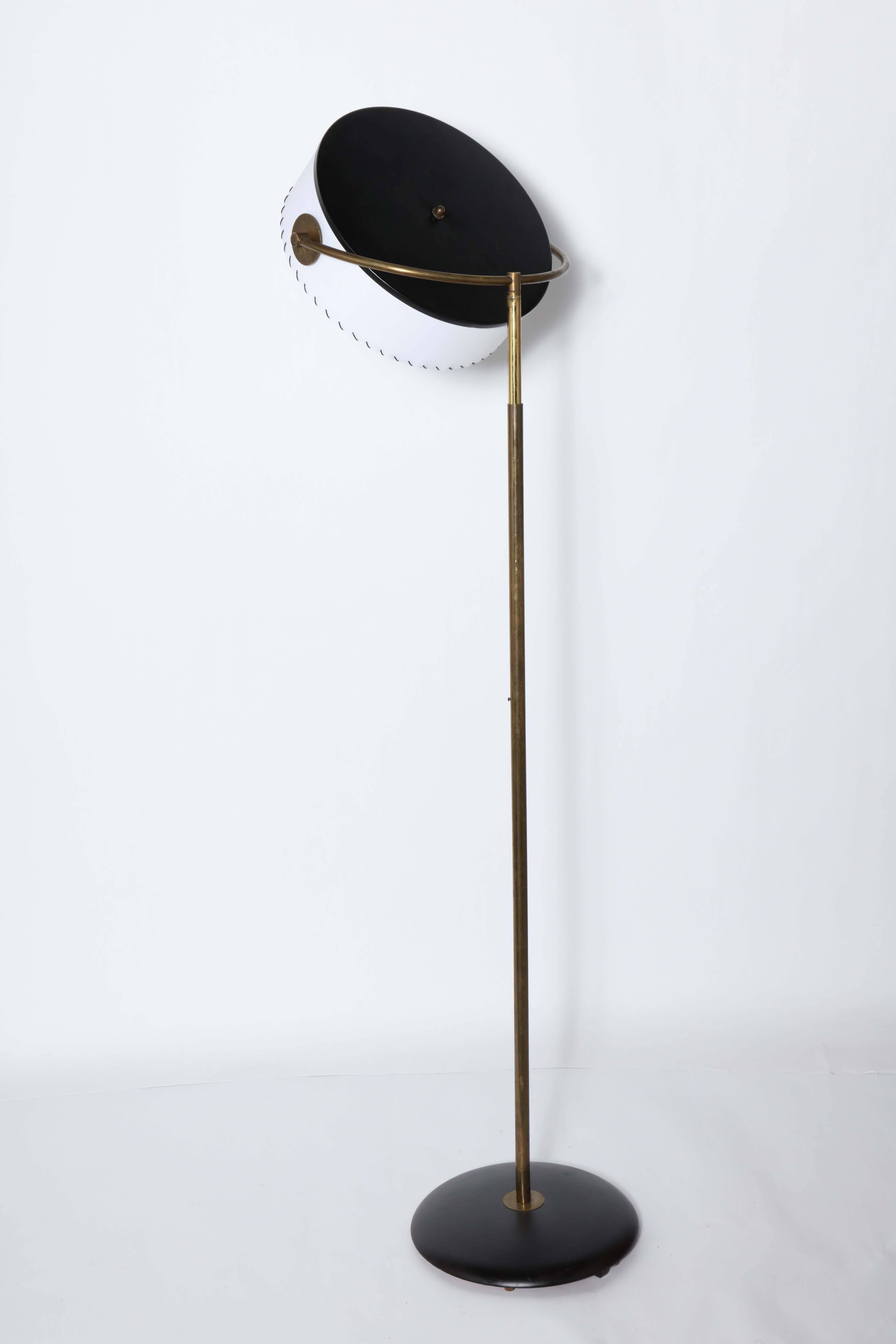  Kurt Versen Adjustable Bronze Floor Lamp with Whipstitch Parchment Shade, 1930s 3