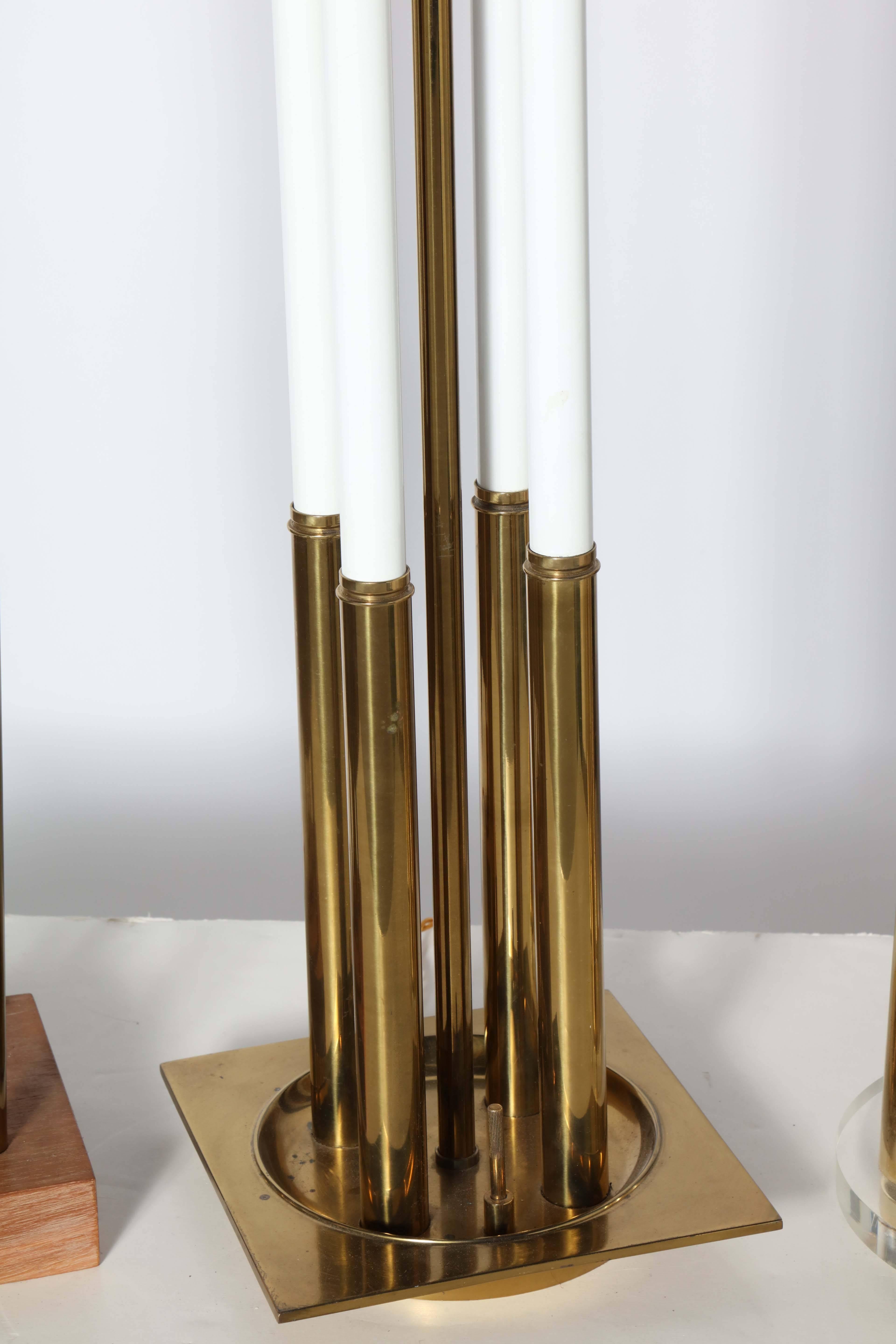 Enameled Monumental Stiffel Lamp Co. Candlestick Table Lamps, Tommi Parzinger Style 