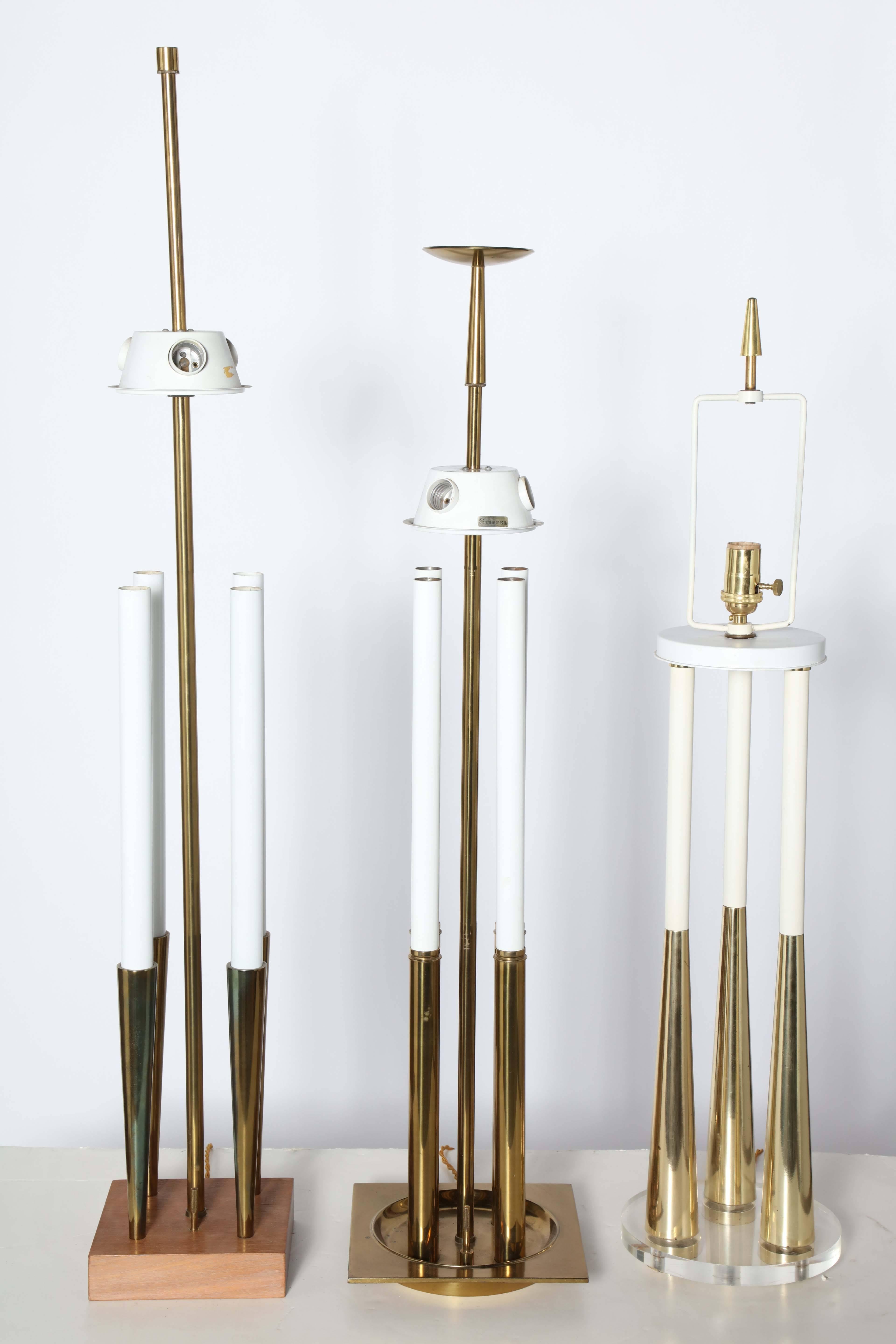 Mid-20th Century Monumental Stiffel Lamp Co. Candlestick Table Lamps, Tommi Parzinger Style 