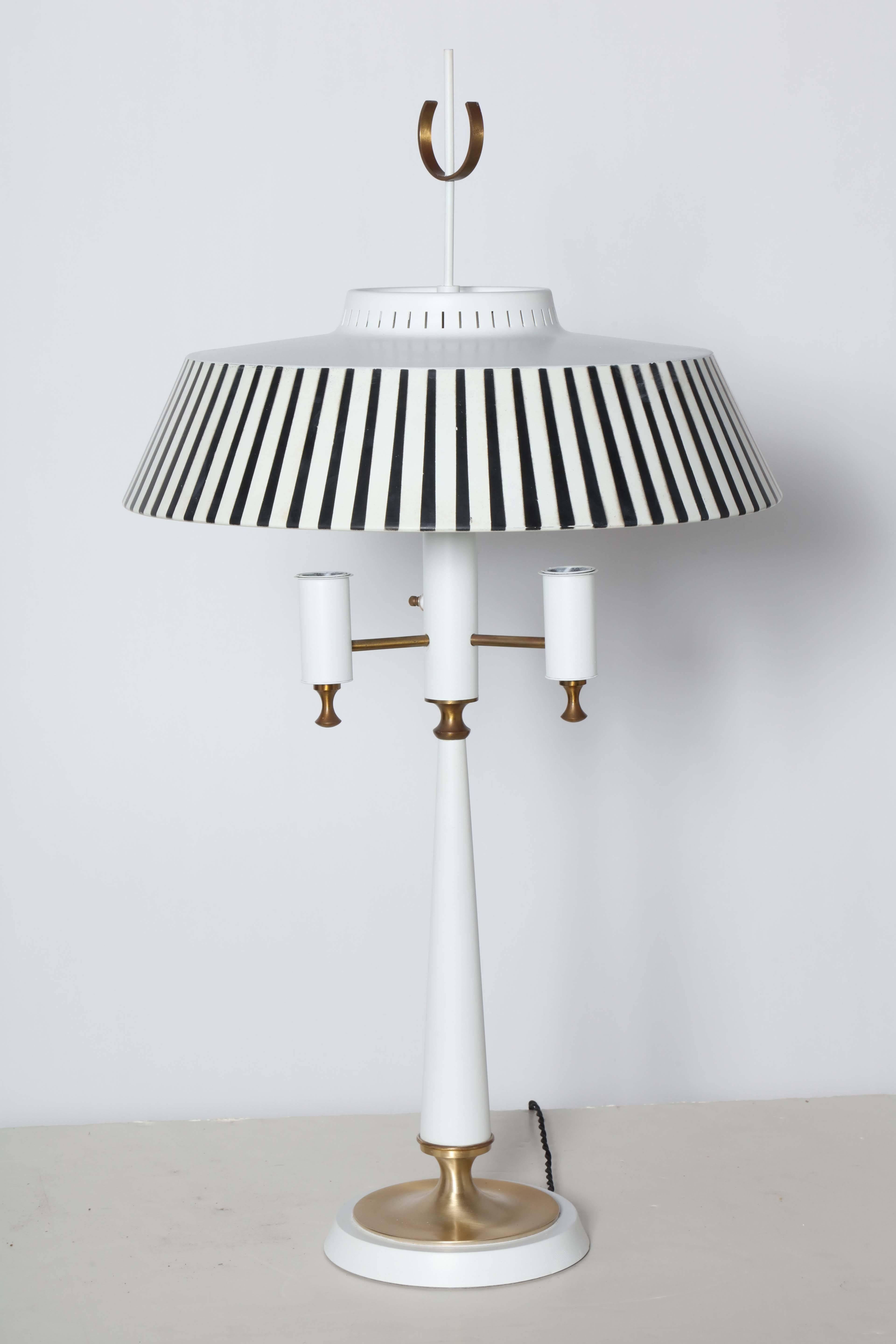 black and white striped lamp