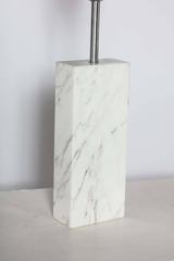 Large Elizabeth Kauffer Nessen Studios Marble Table Lamp with Milk Glass Shade