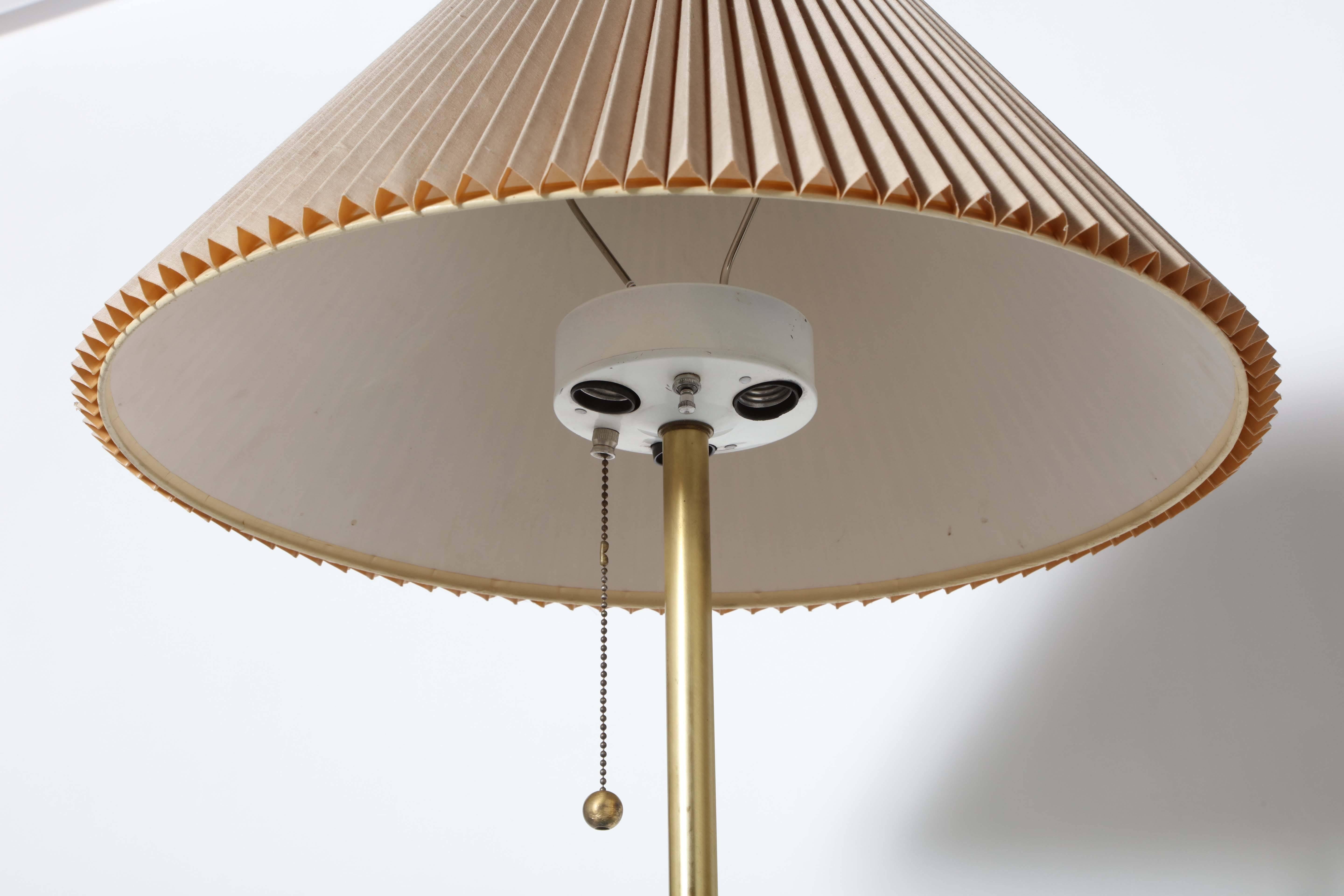 Mid-20th Century Gerald Thurston for Lightolier Brass, Marble and Teak Floor Lamp, 1960s 