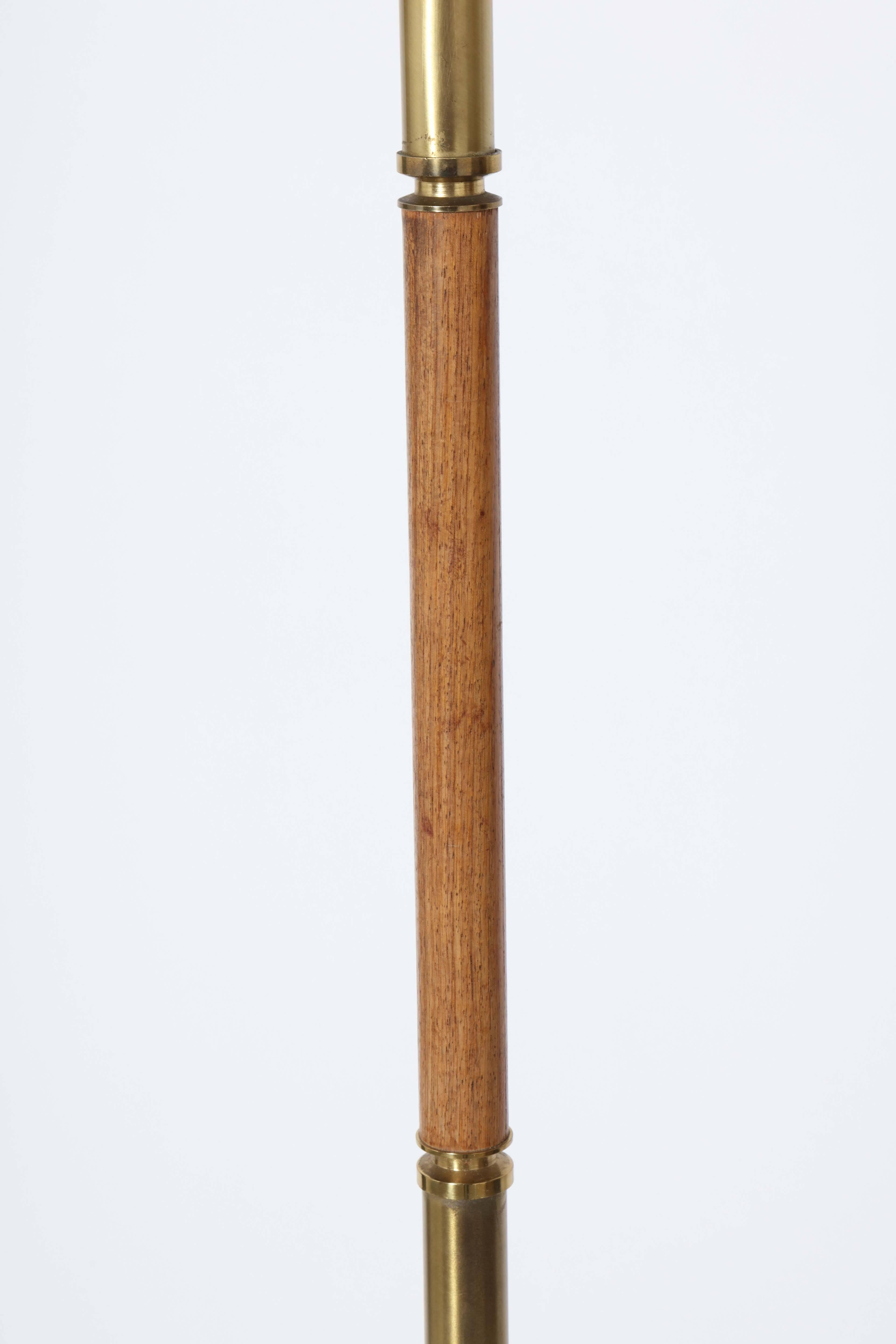 Gerald Thurston for Lightolier Brass, Marble and Teak Floor Lamp, 1960s  3